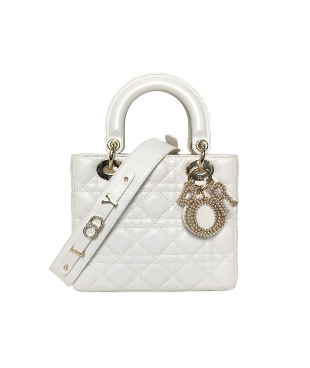 CHRISTIAN DIOR Белая кожаная сумка через плечо, фото 9