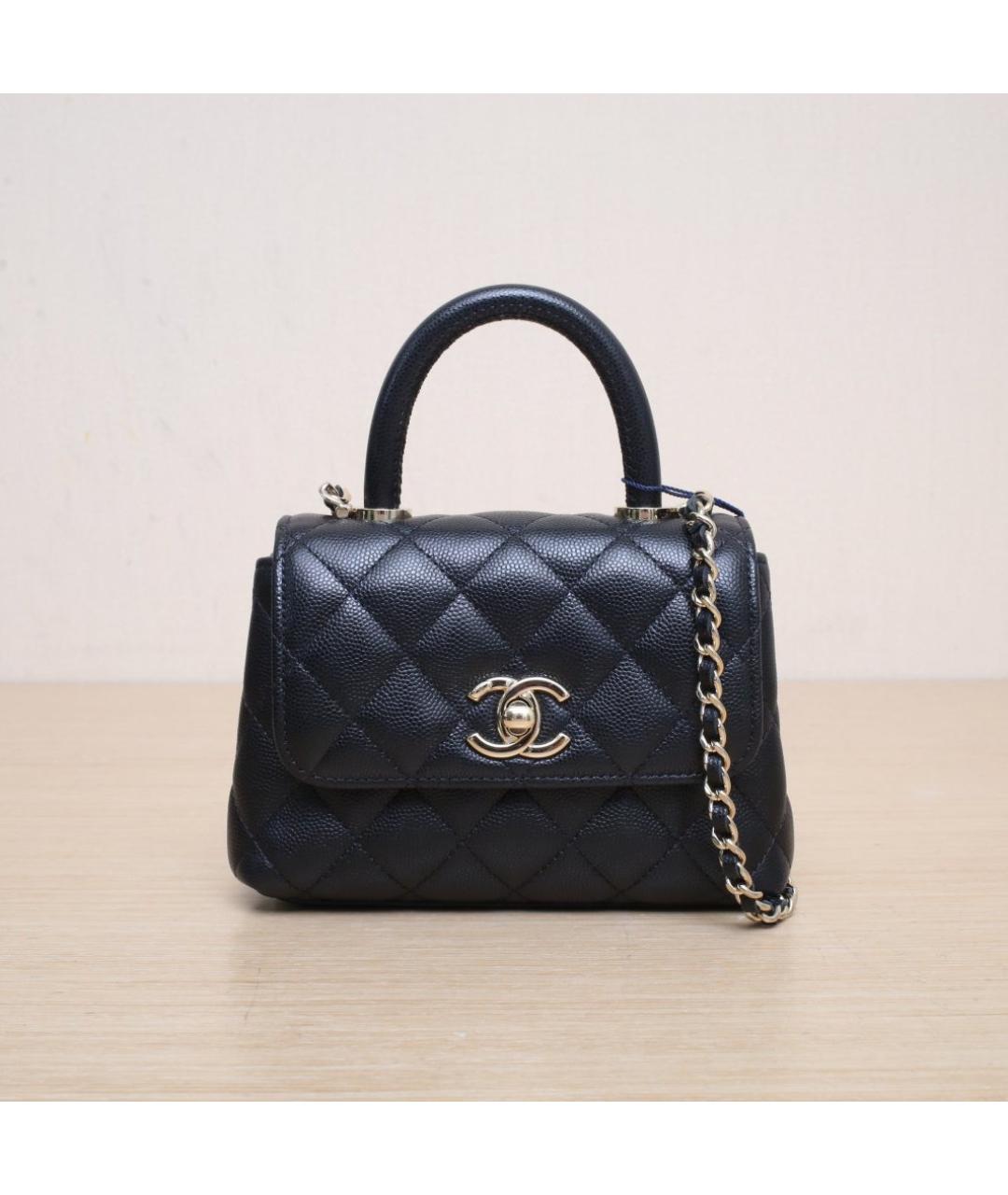 CHANEL Черная кожаная сумка через плечо, фото 2