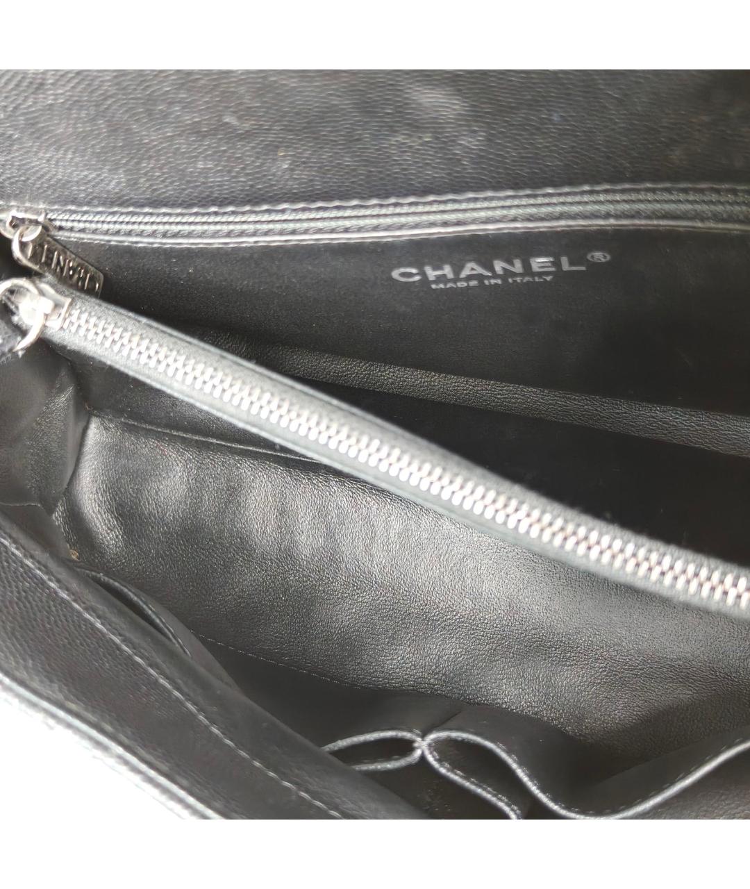CHANEL Черная кожаная сумка через плечо, фото 7