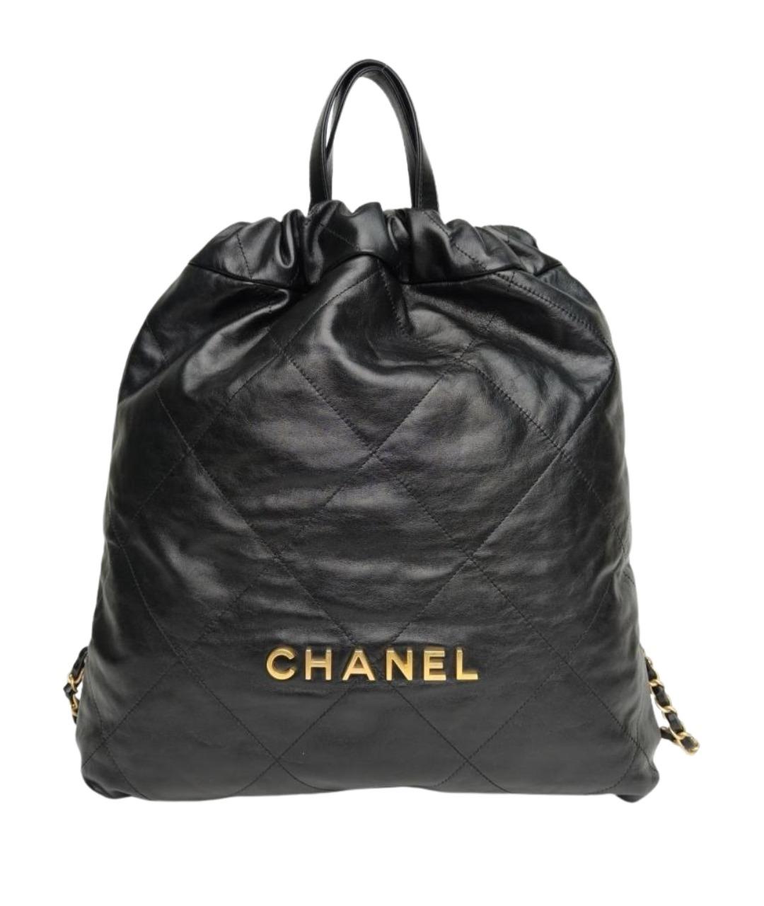 CHANEL Черный кожаный рюкзак, фото 1