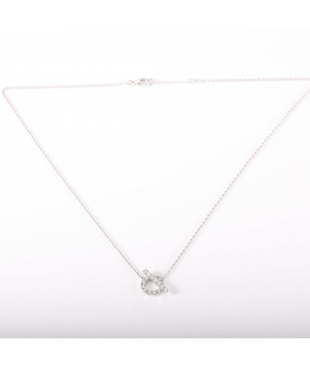HERMES Серебряное колье из белого золота, фото 7