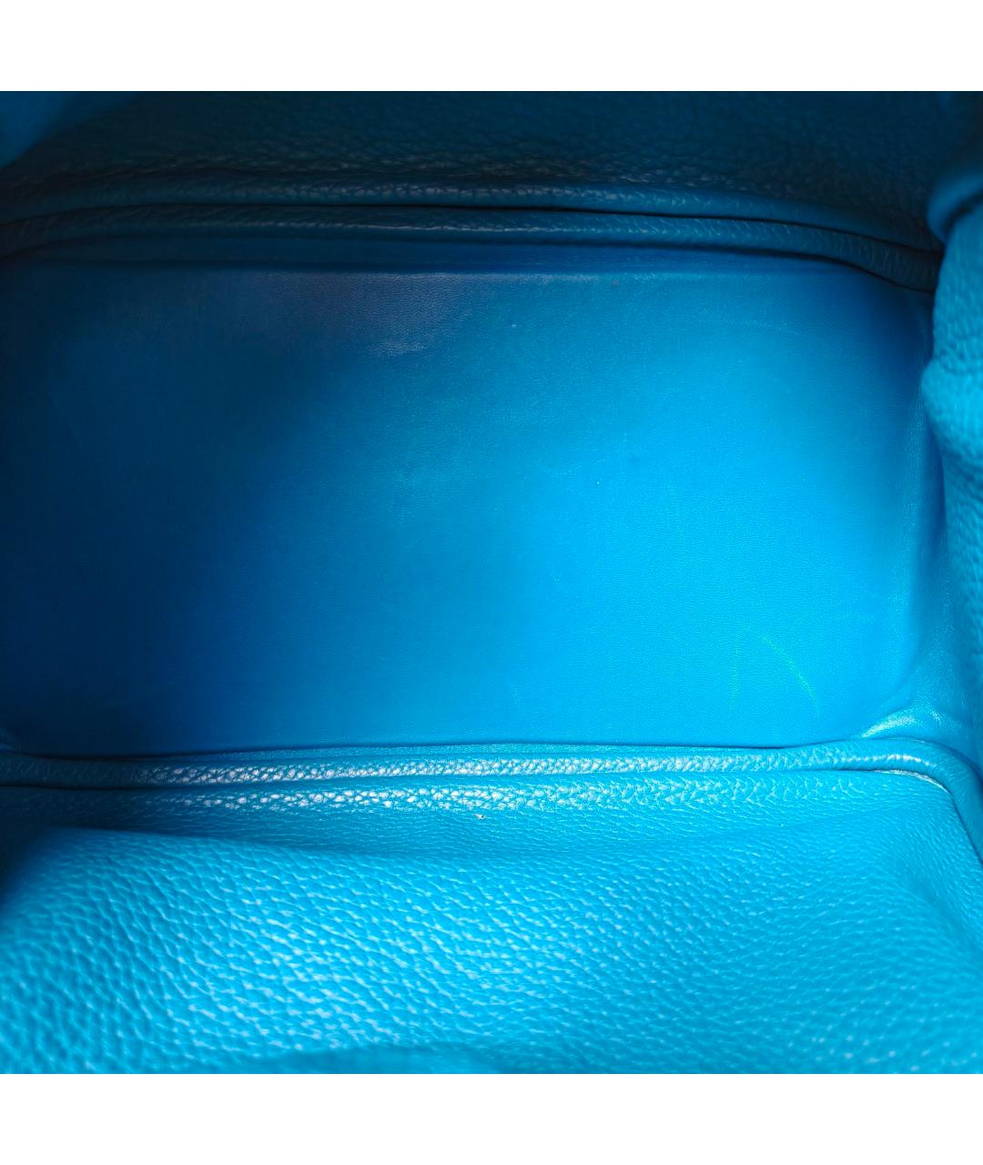 HERMES Синяя кожаная сумка через плечо, фото 8