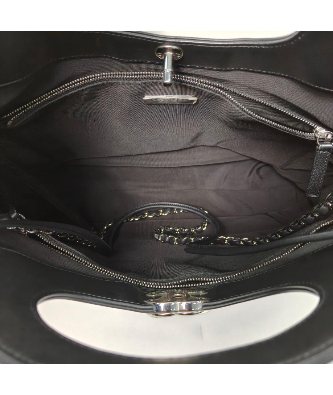 CHANEL Черная кожаная сумка через плечо, фото 7