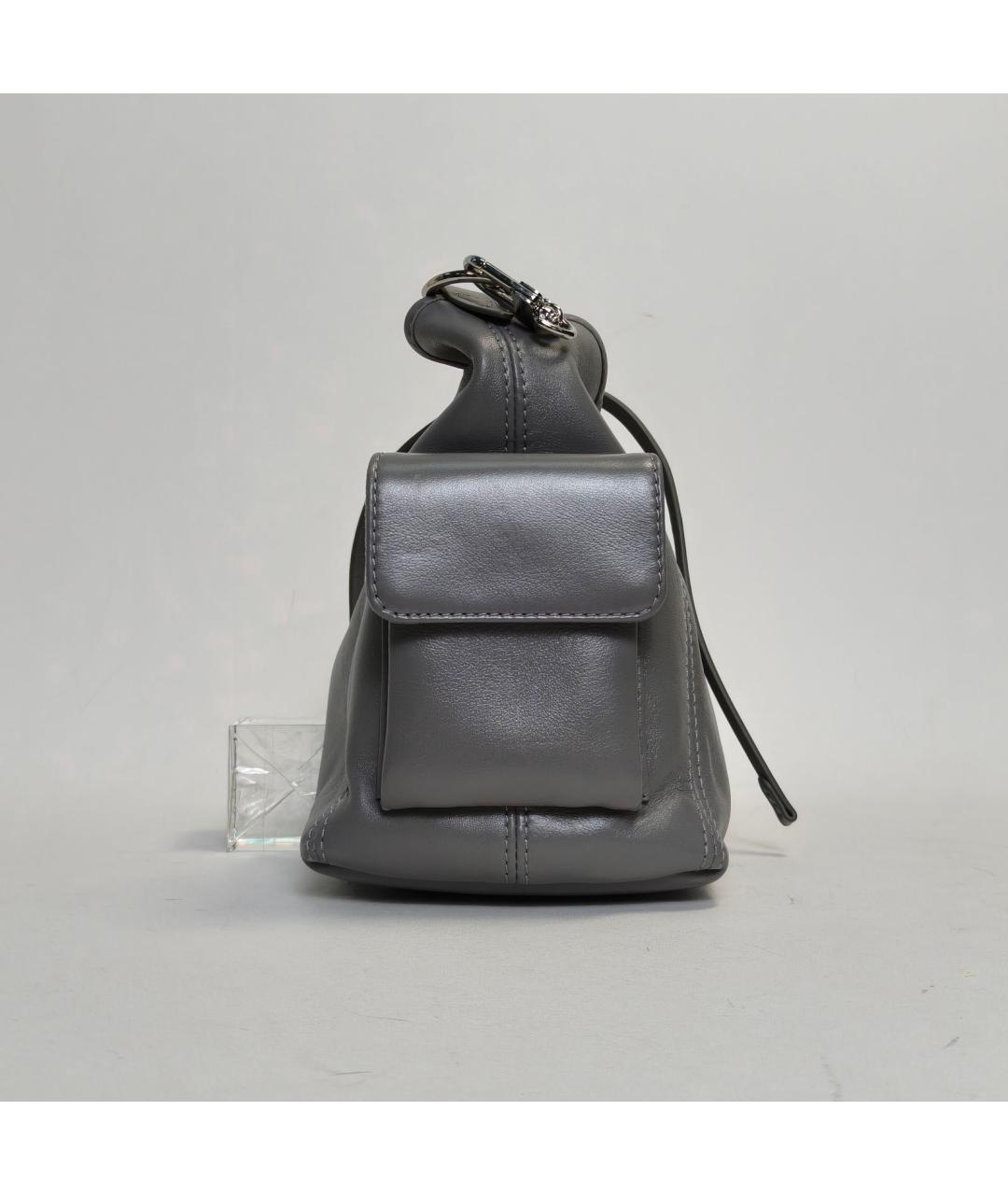 LOUIS VUITTON Серая кожаная сумка через плечо, фото 5