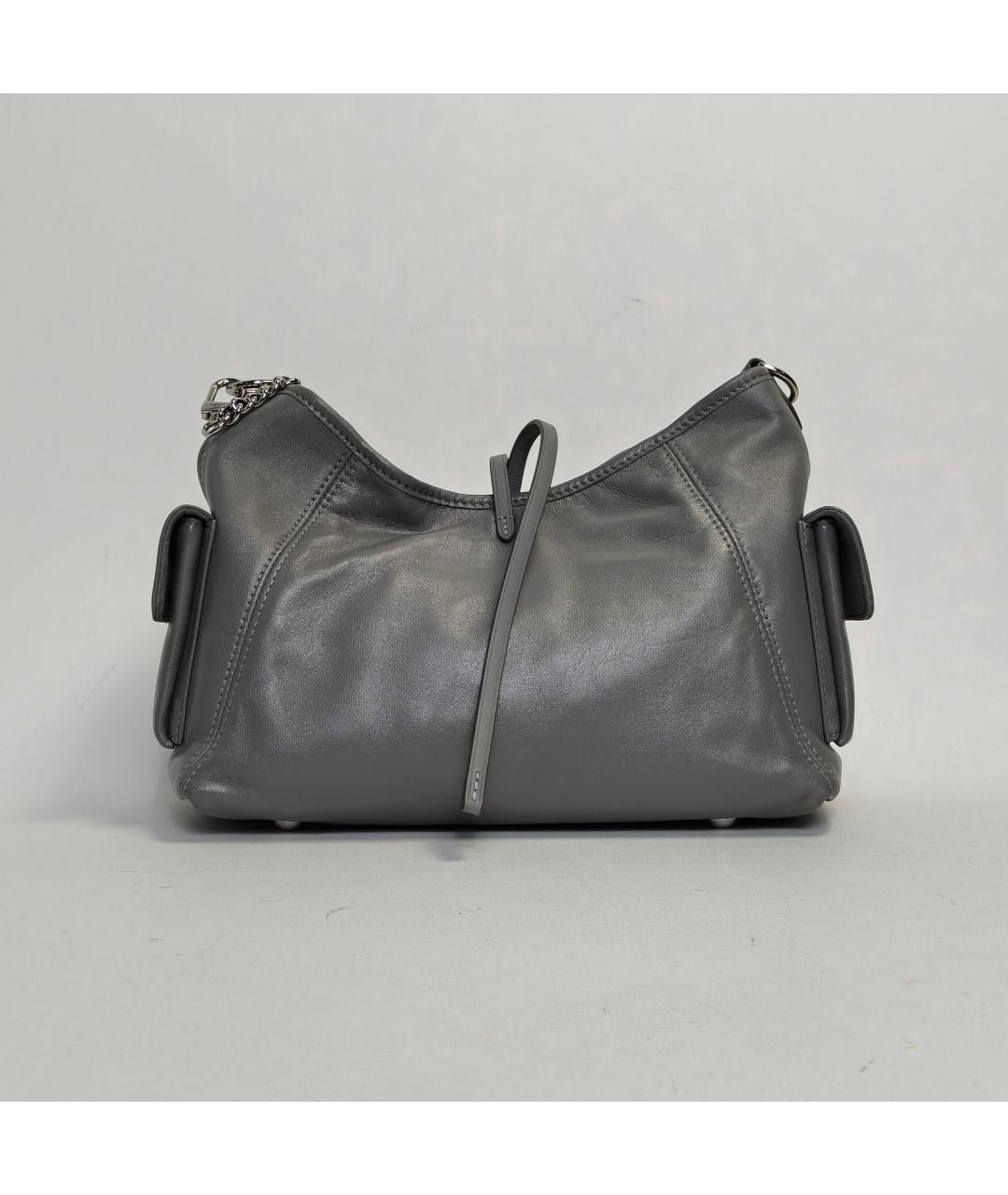 LOUIS VUITTON Серая кожаная сумка через плечо, фото 4