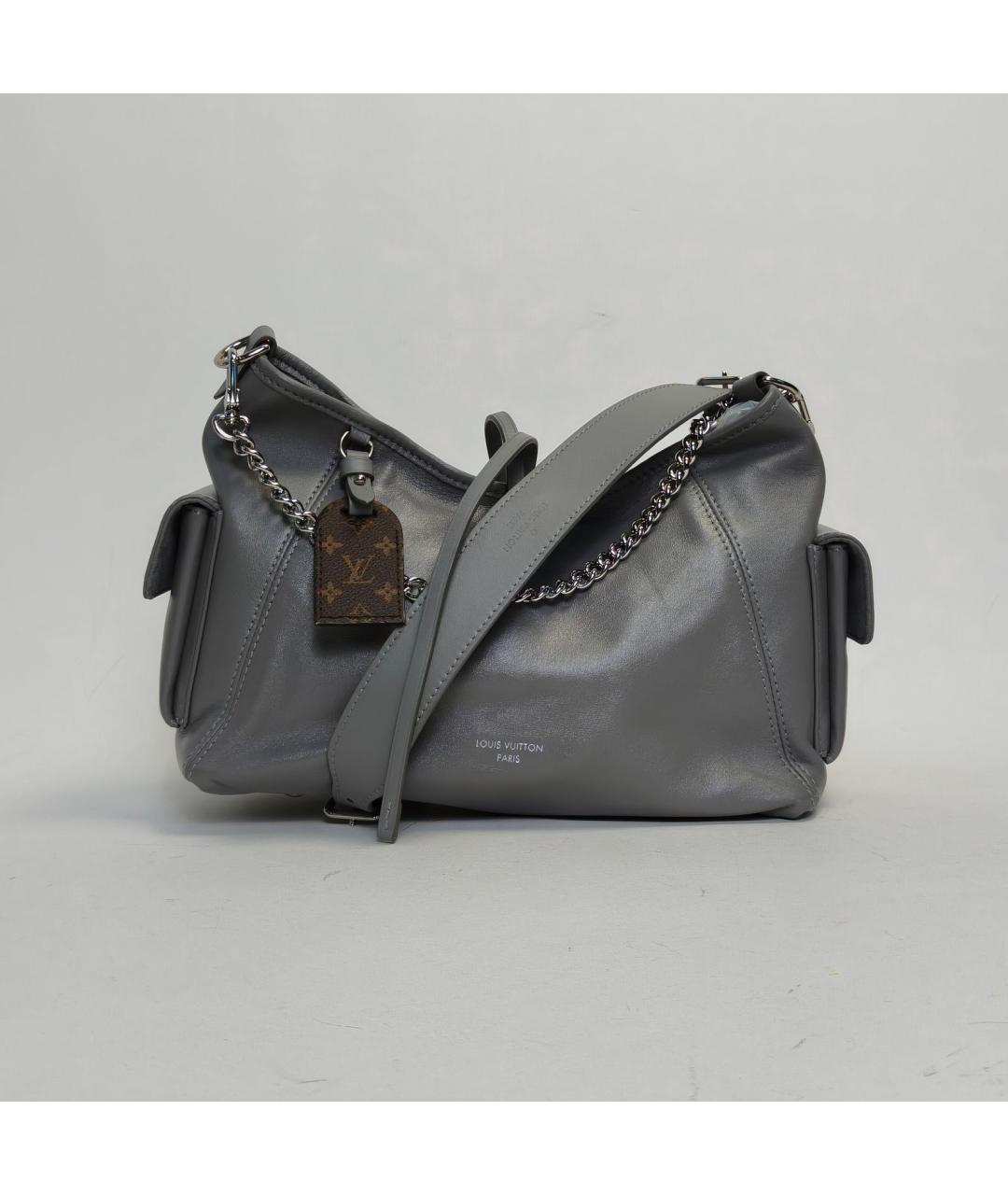 LOUIS VUITTON Серая кожаная сумка через плечо, фото 2