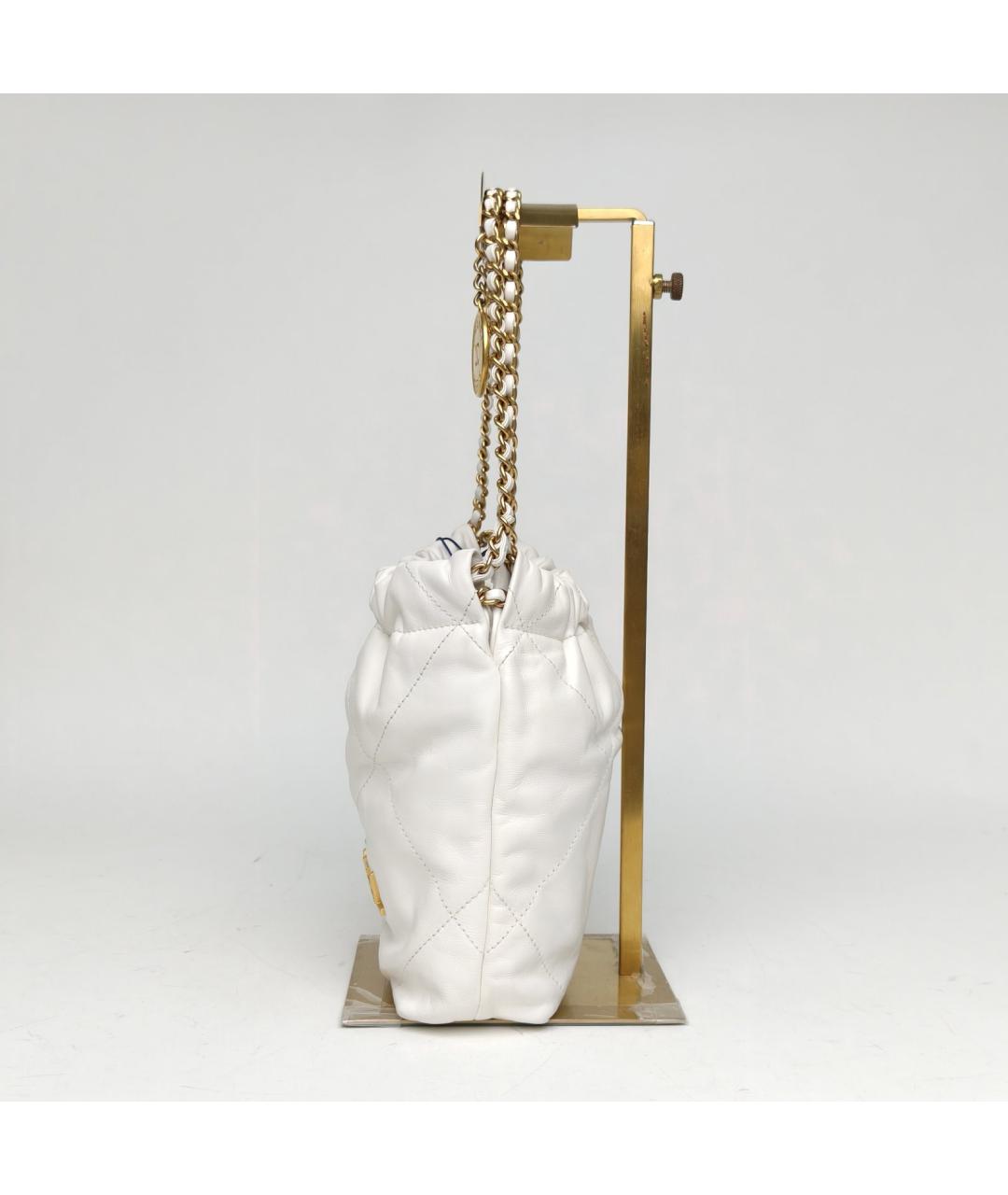 CHANEL Белая кожаная сумка тоут, фото 3