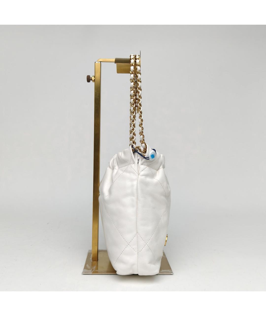 CHANEL Белая кожаная сумка тоут, фото 5
