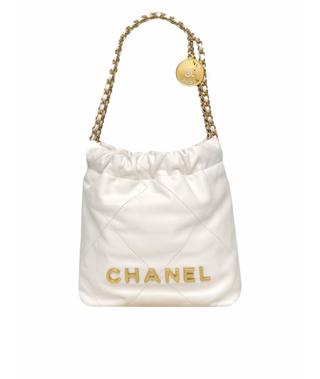 CHANEL Белая кожаная сумка тоут, фото 10