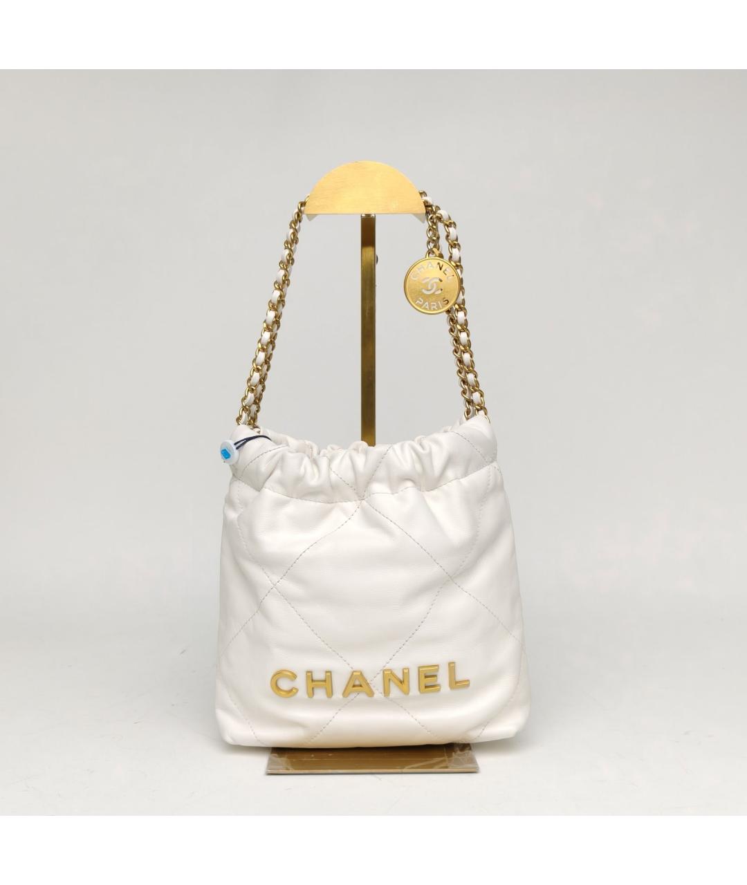 CHANEL Белая кожаная сумка тоут, фото 2