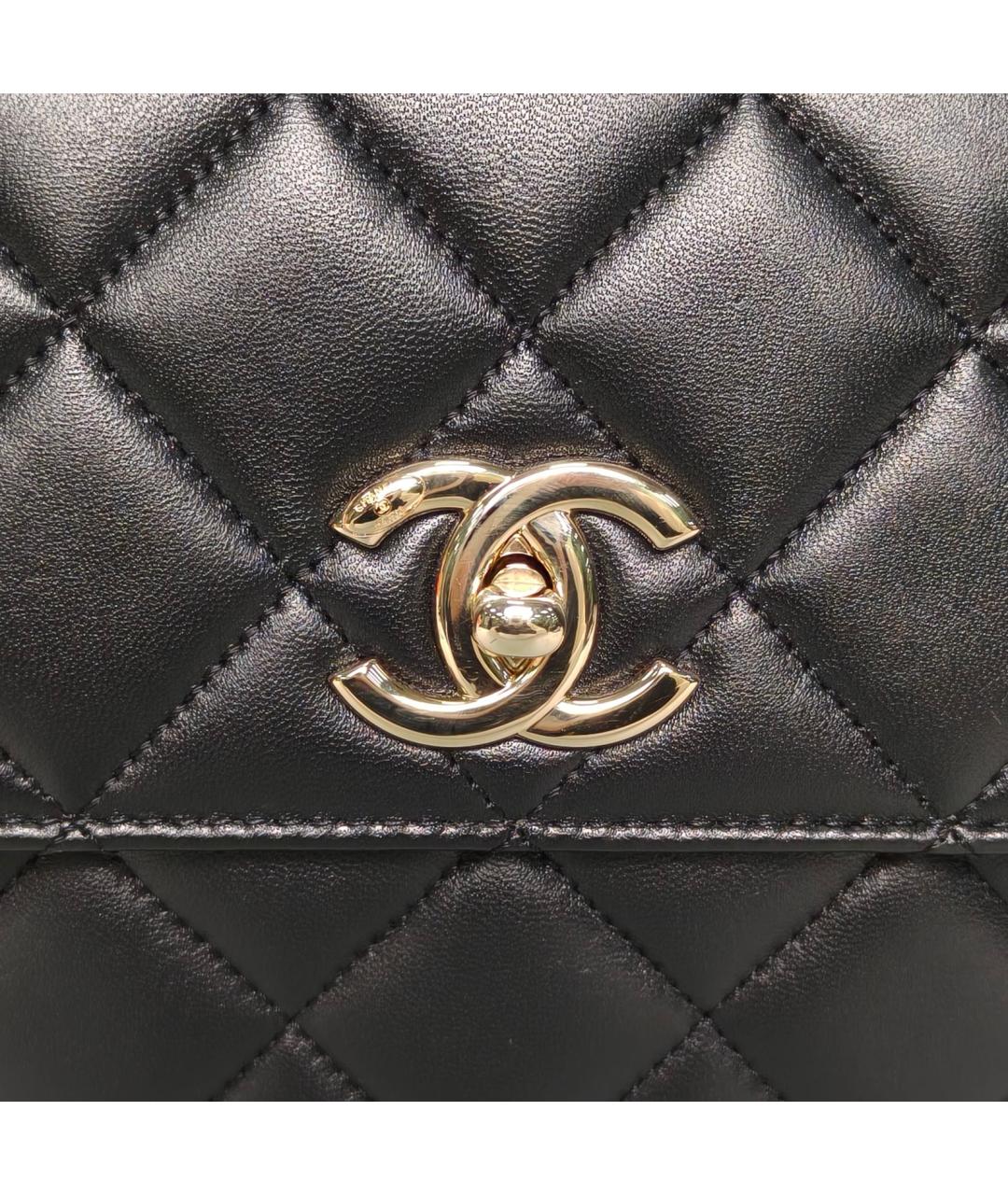 CHANEL Черная кожаная сумка через плечо, фото 7