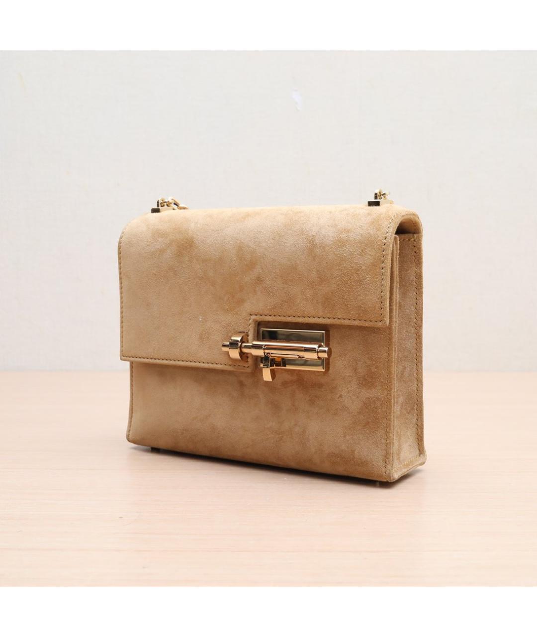 HERMES Коричневая замшевая сумка через плечо, фото 3