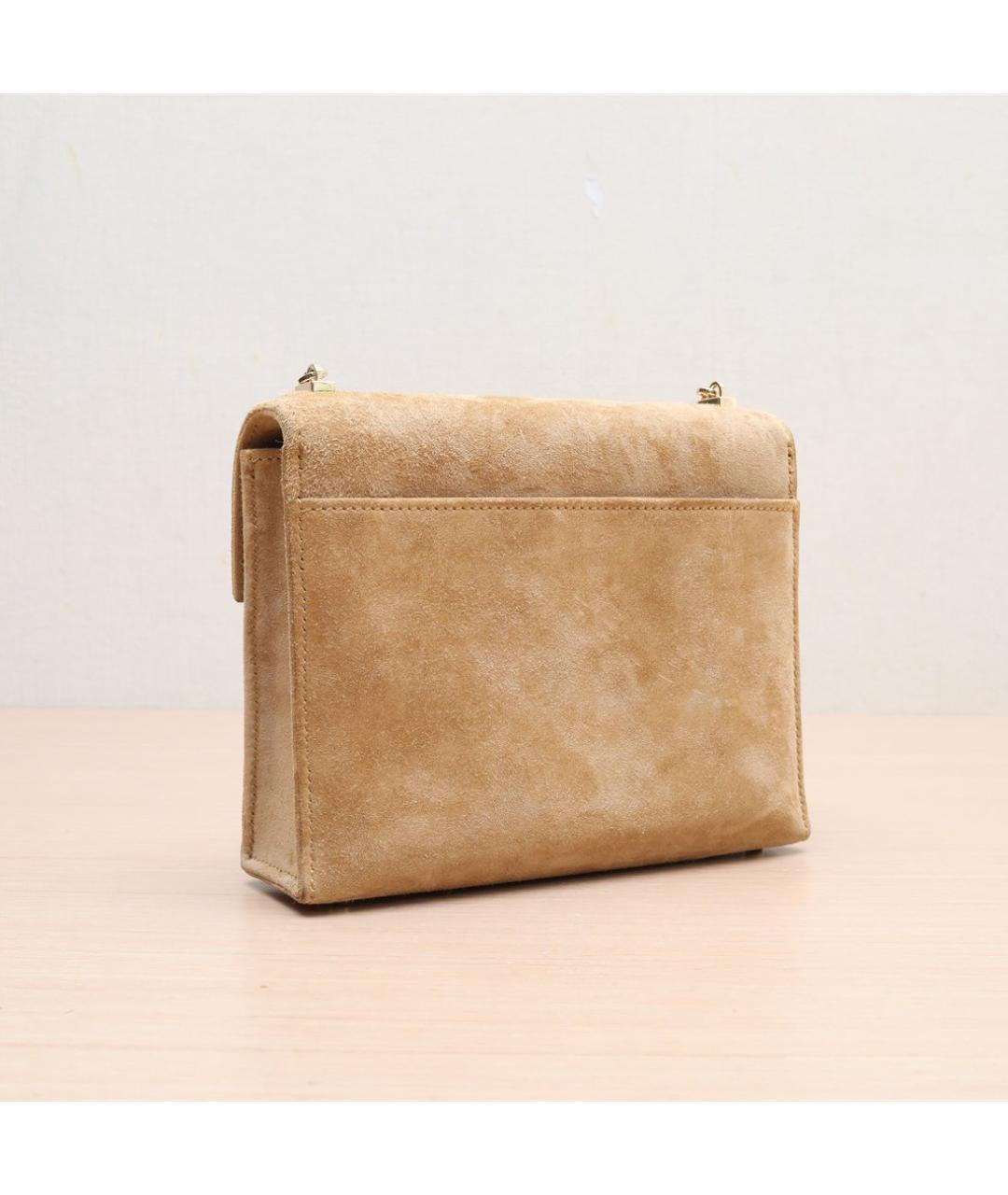 HERMES Коричневая замшевая сумка через плечо, фото 5