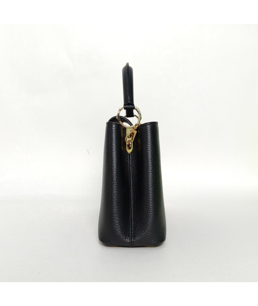 LOUIS VUITTON Черная кожаная сумка через плечо, фото 3