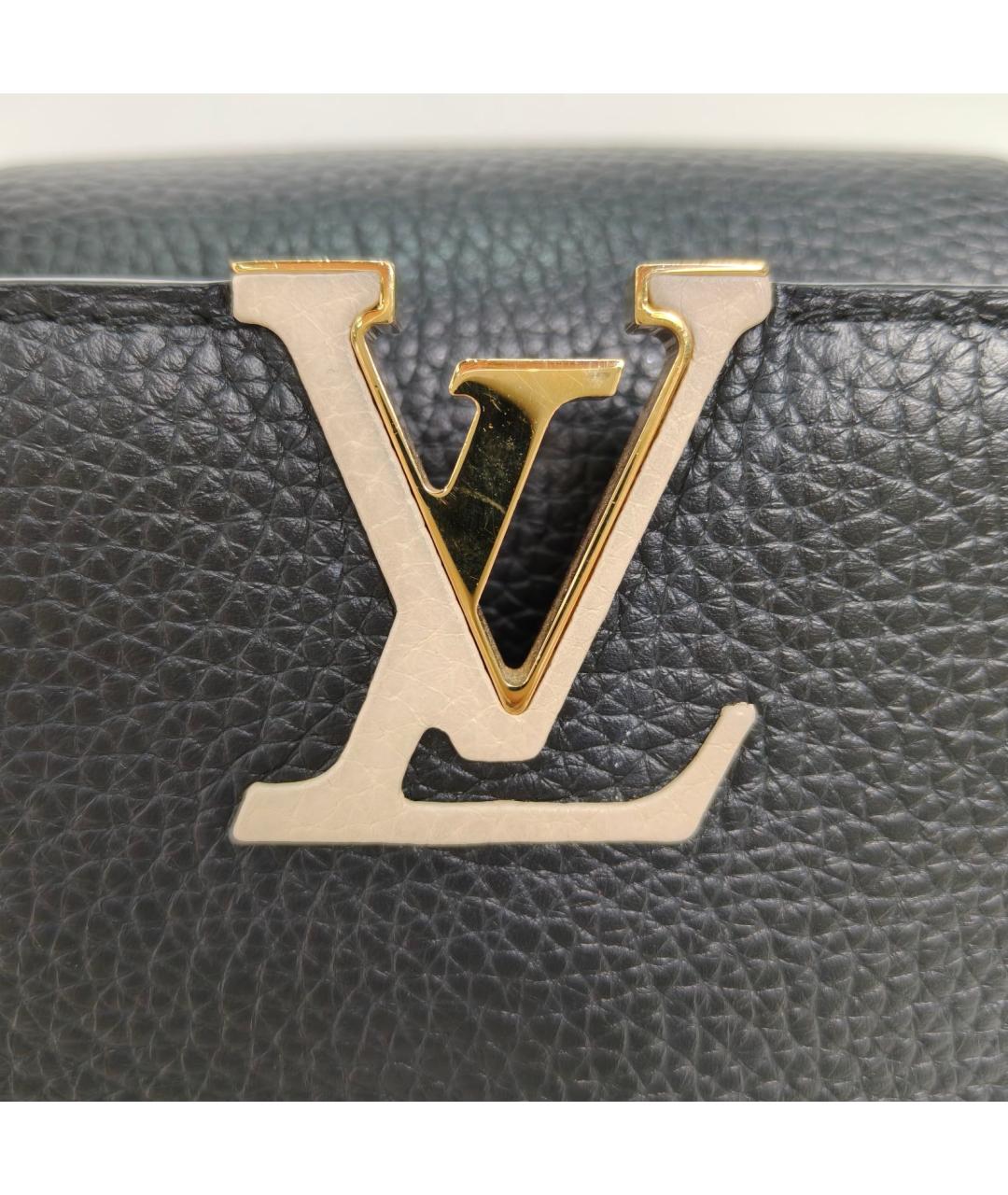 LOUIS VUITTON Черная кожаная сумка через плечо, фото 7