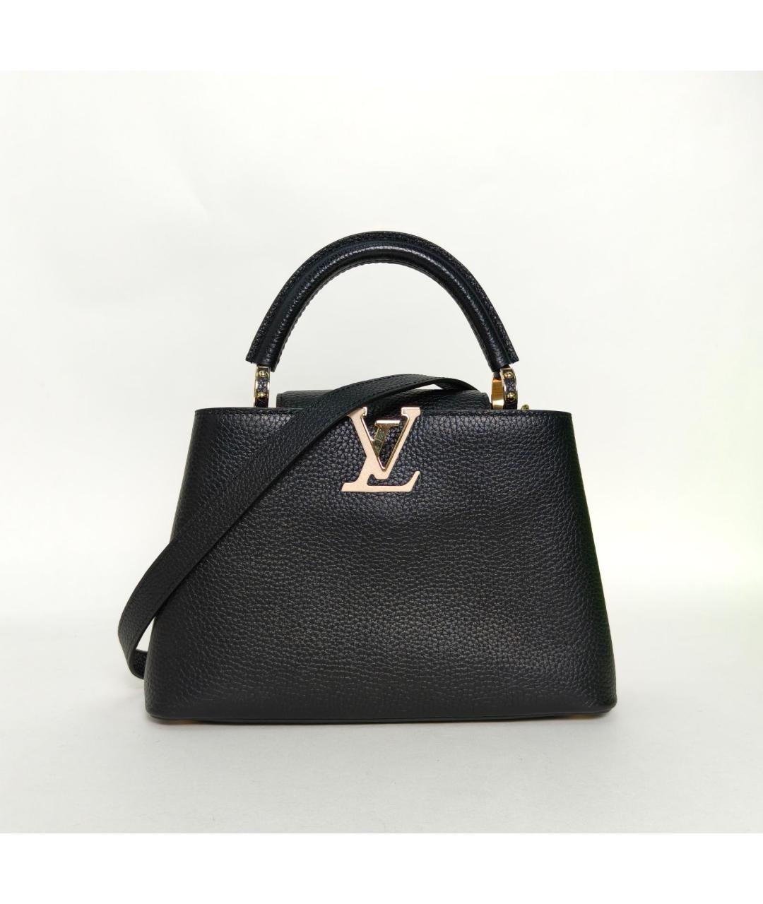 LOUIS VUITTON Черная кожаная сумка через плечо, фото 2