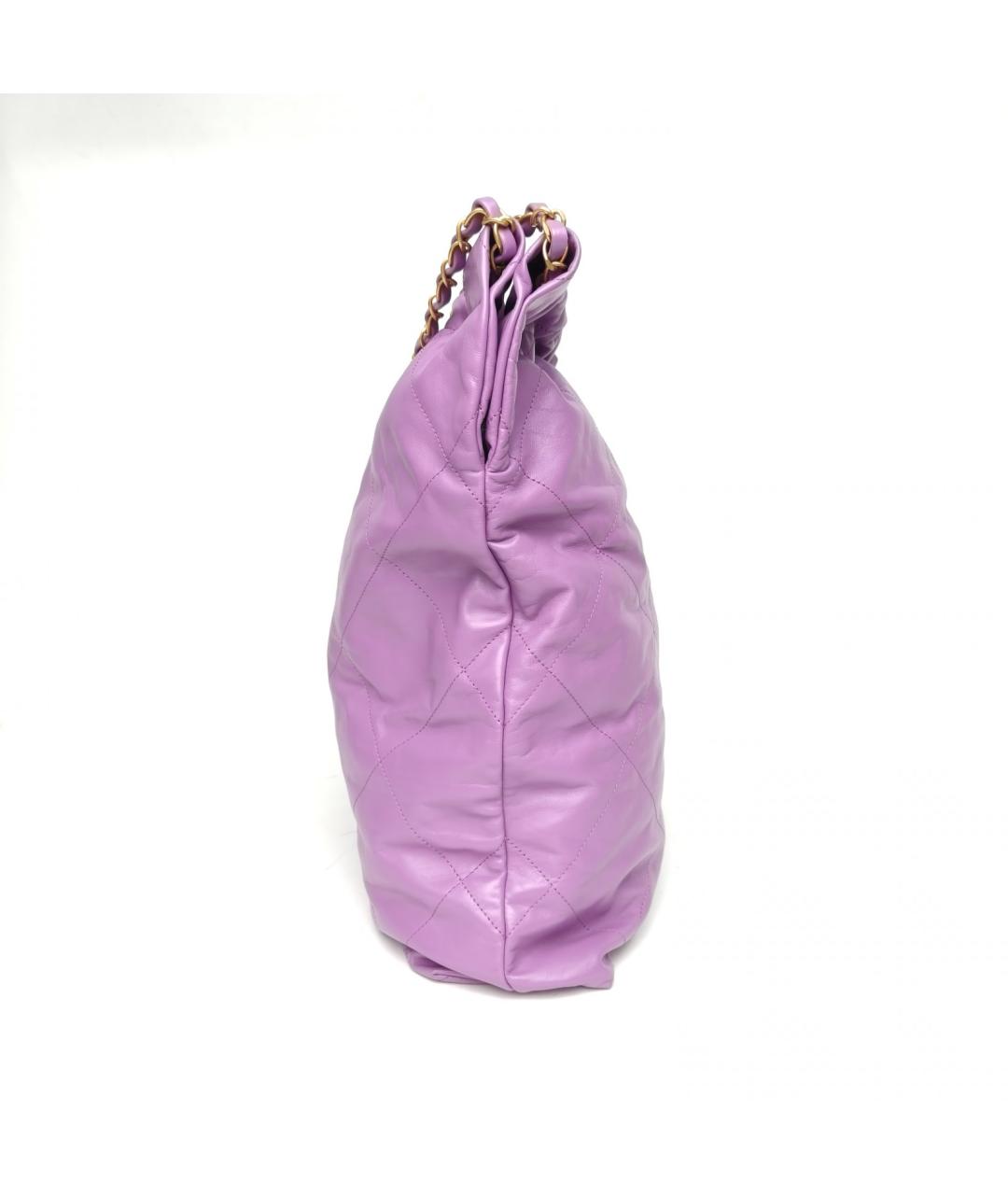 CHANEL Фиолетовая кожаная сумка через плечо, фото 3