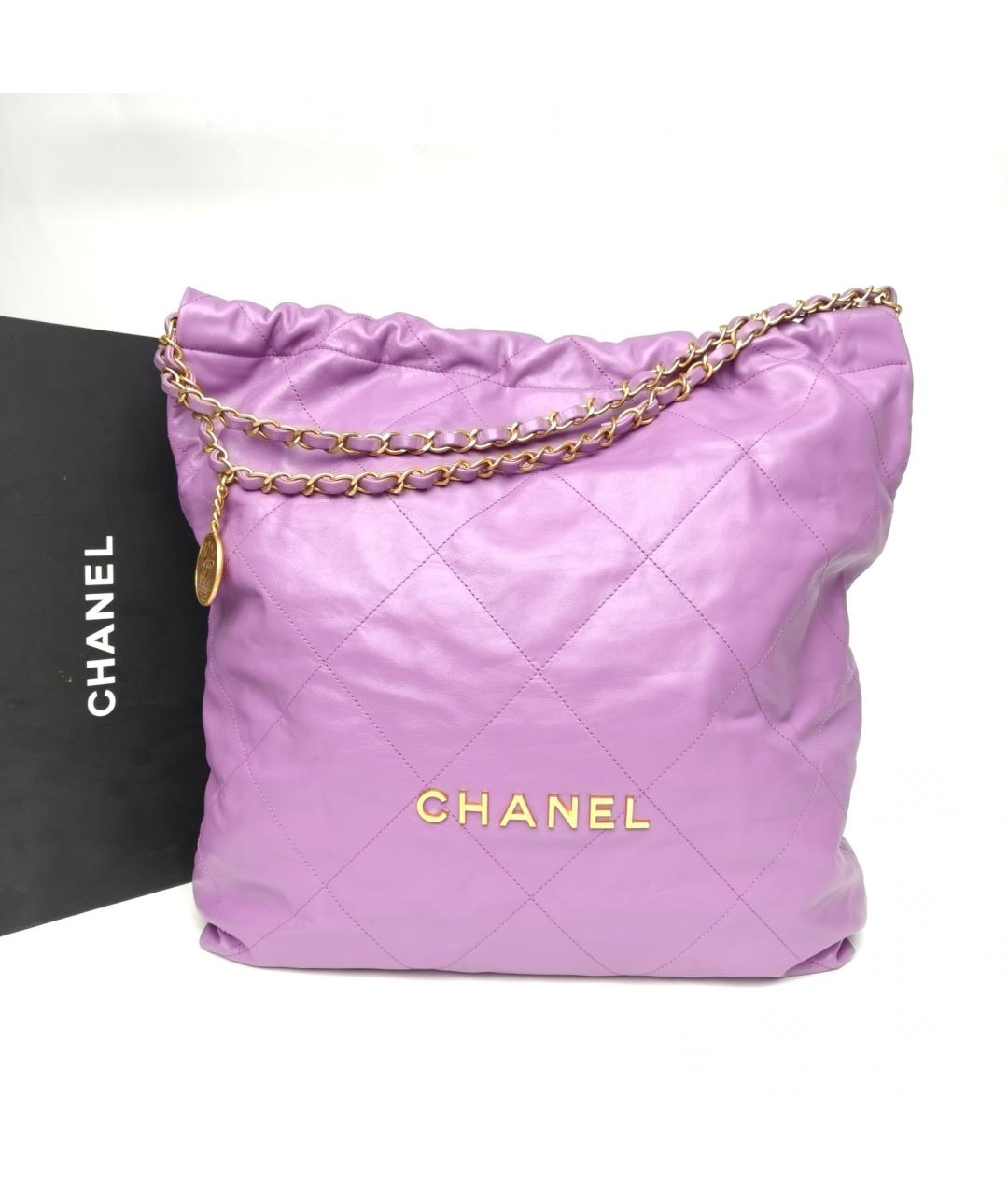 CHANEL Фиолетовая кожаная сумка через плечо, фото 9