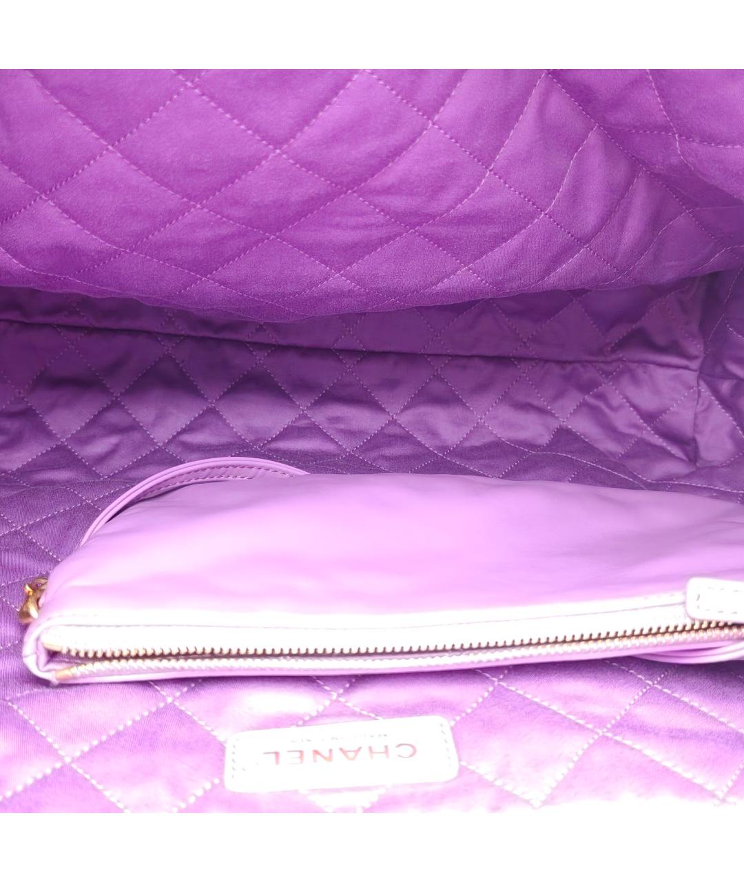 CHANEL Фиолетовая кожаная сумка через плечо, фото 8