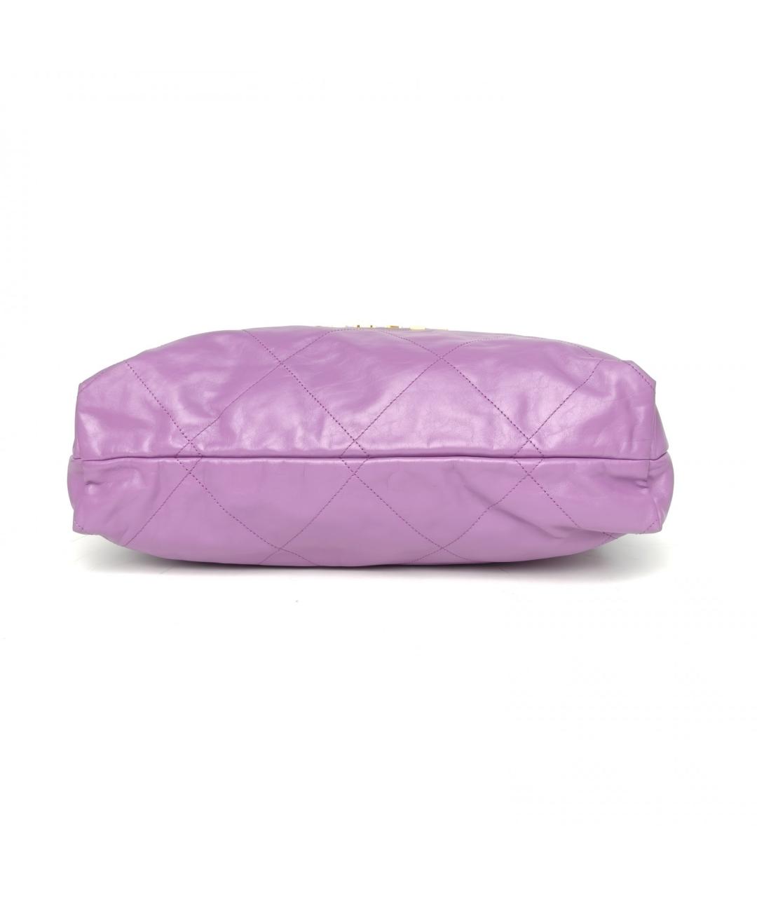CHANEL Фиолетовая кожаная сумка через плечо, фото 6