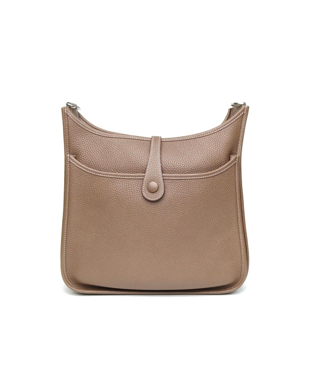 HERMES Бежевая кожаная сумка через плечо, фото 4