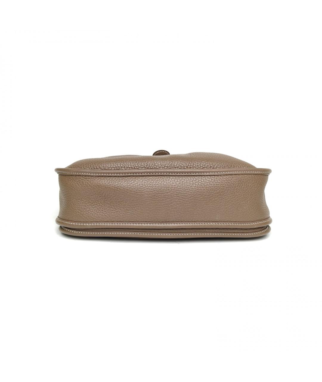 HERMES Бежевая кожаная сумка через плечо, фото 6