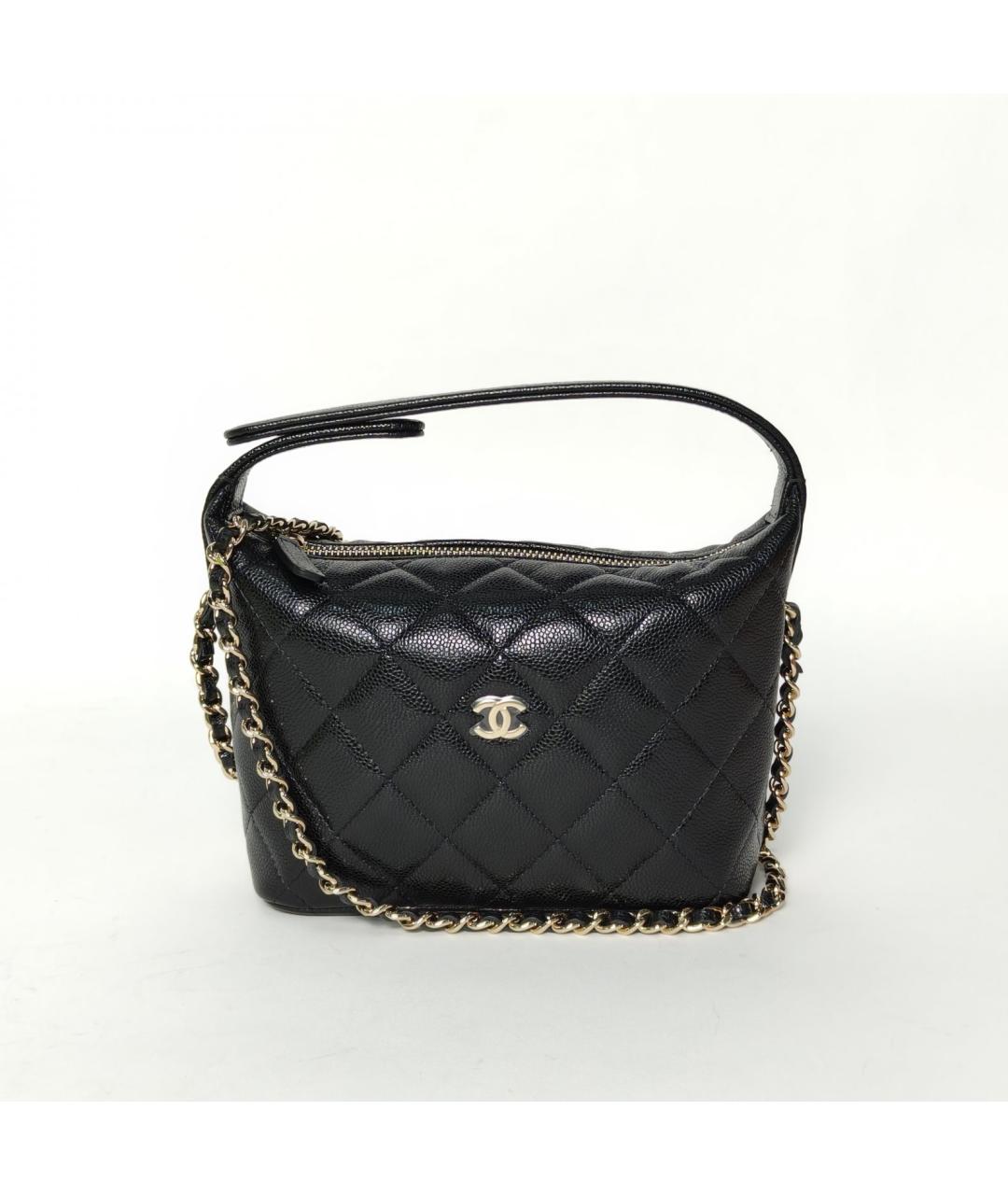 CHANEL Черная кожаная сумка через плечо, фото 2