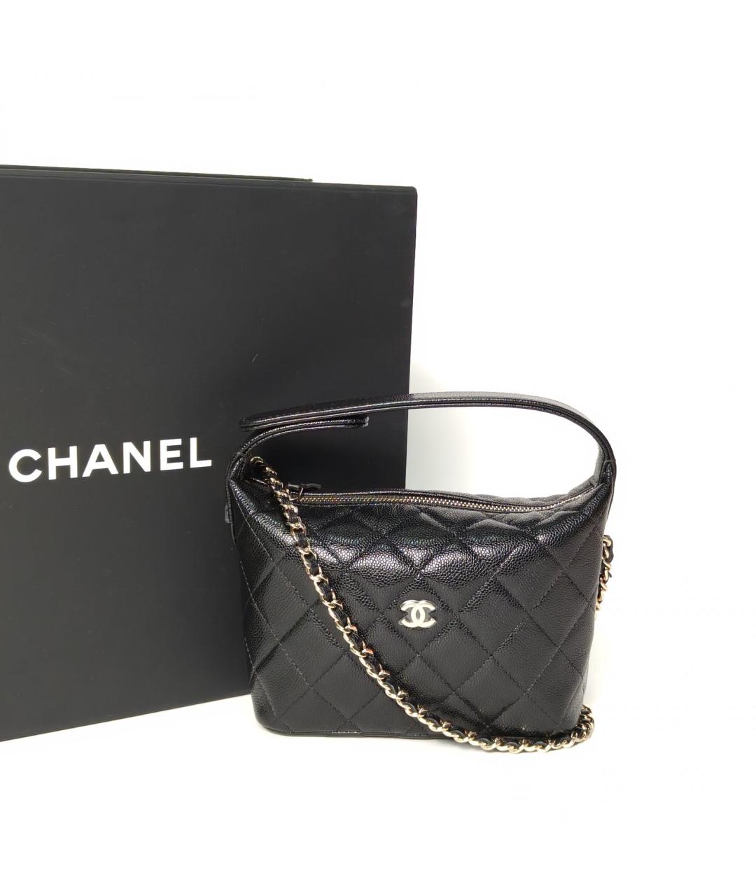 CHANEL Черная кожаная сумка через плечо, фото 9