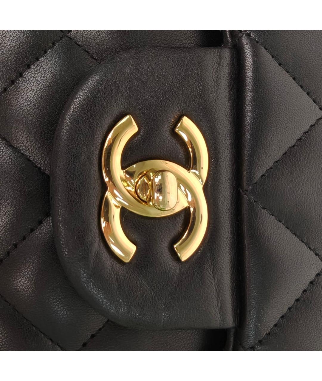 CHANEL Черная кожаная сумка через плечо, фото 8