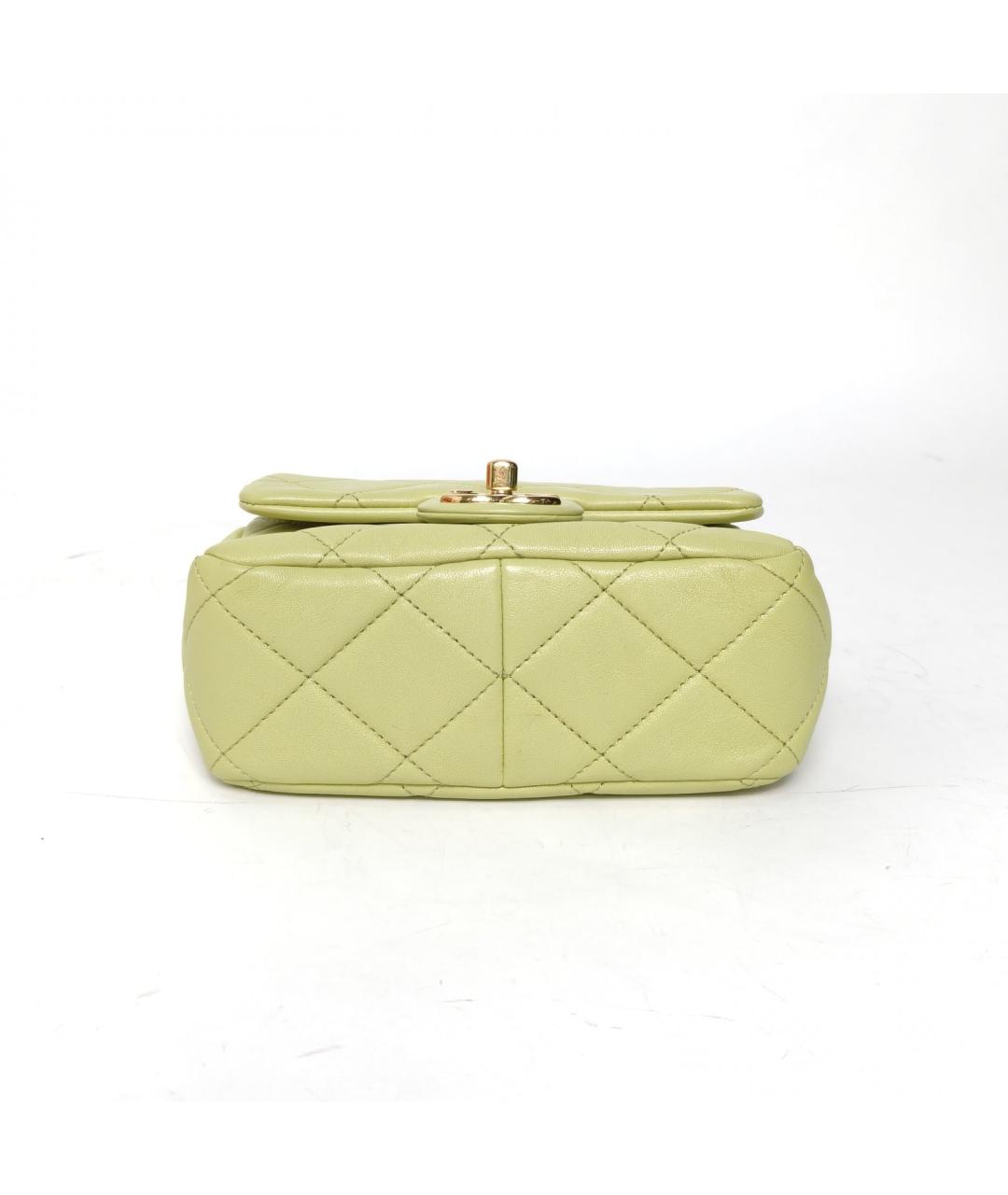 CHANEL Салатовая кожаная сумка через плечо, фото 6