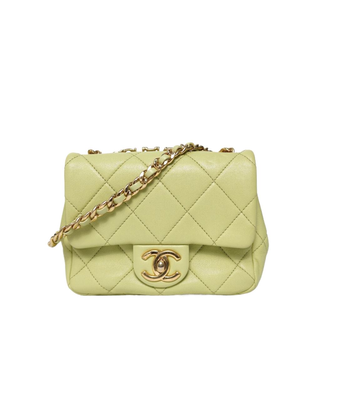 CHANEL Салатовая кожаная сумка через плечо, фото 1