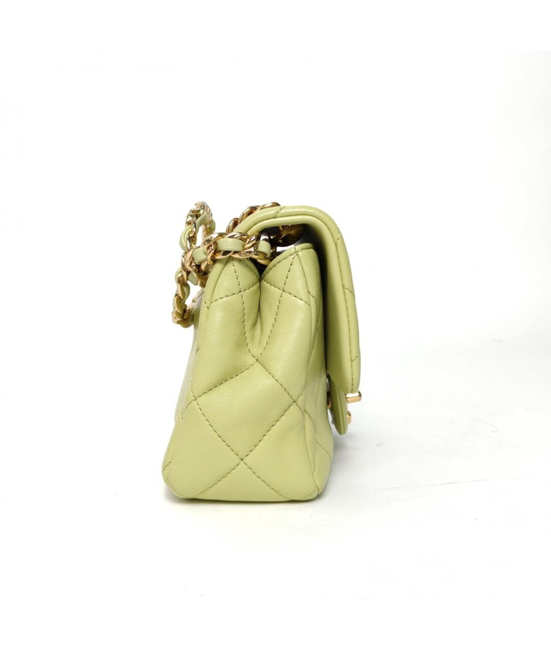 CHANEL Салатовая кожаная сумка через плечо, фото 5