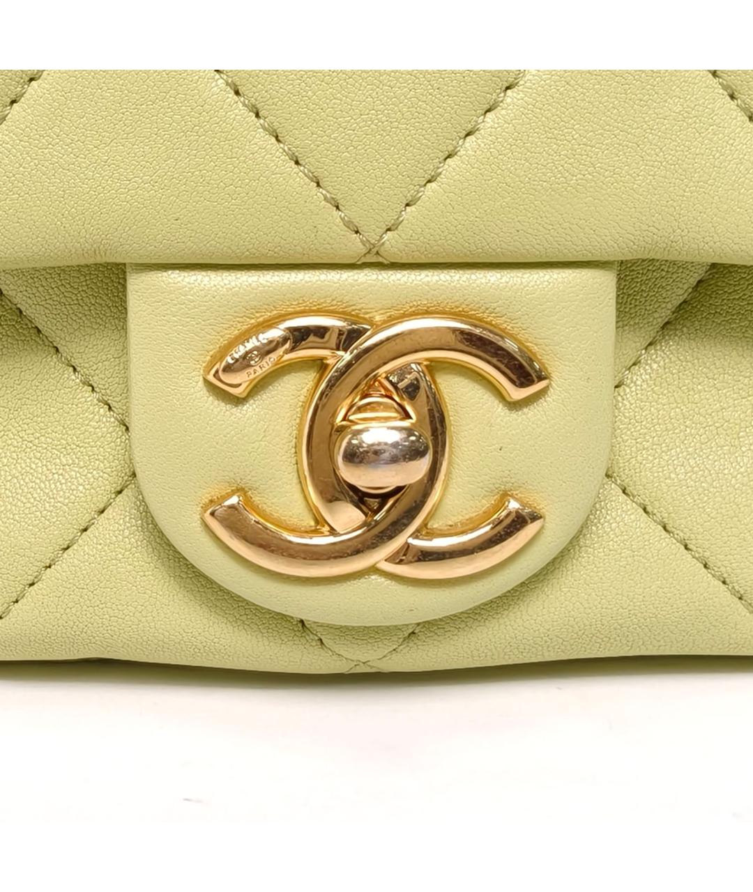 CHANEL Салатовая кожаная сумка через плечо, фото 7