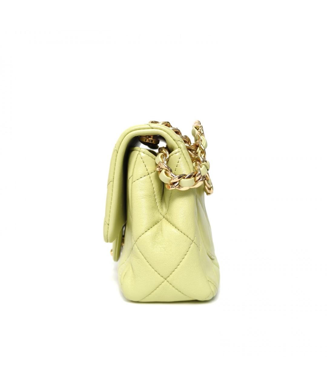 CHANEL Салатовая кожаная сумка через плечо, фото 3