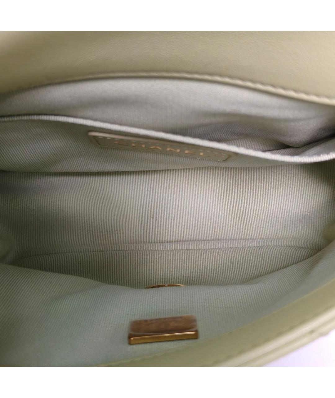 CHANEL Салатовая кожаная сумка через плечо, фото 8