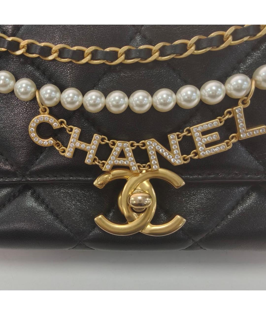 CHANEL Черная кожаная сумка через плечо, фото 7