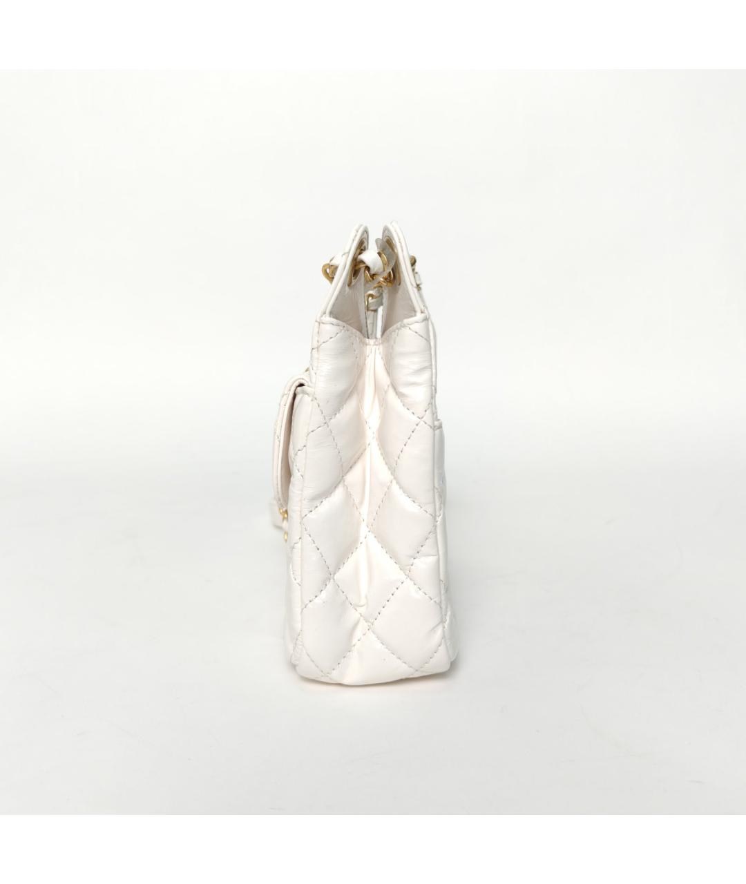 CHANEL Белая кожаная сумка через плечо, фото 3