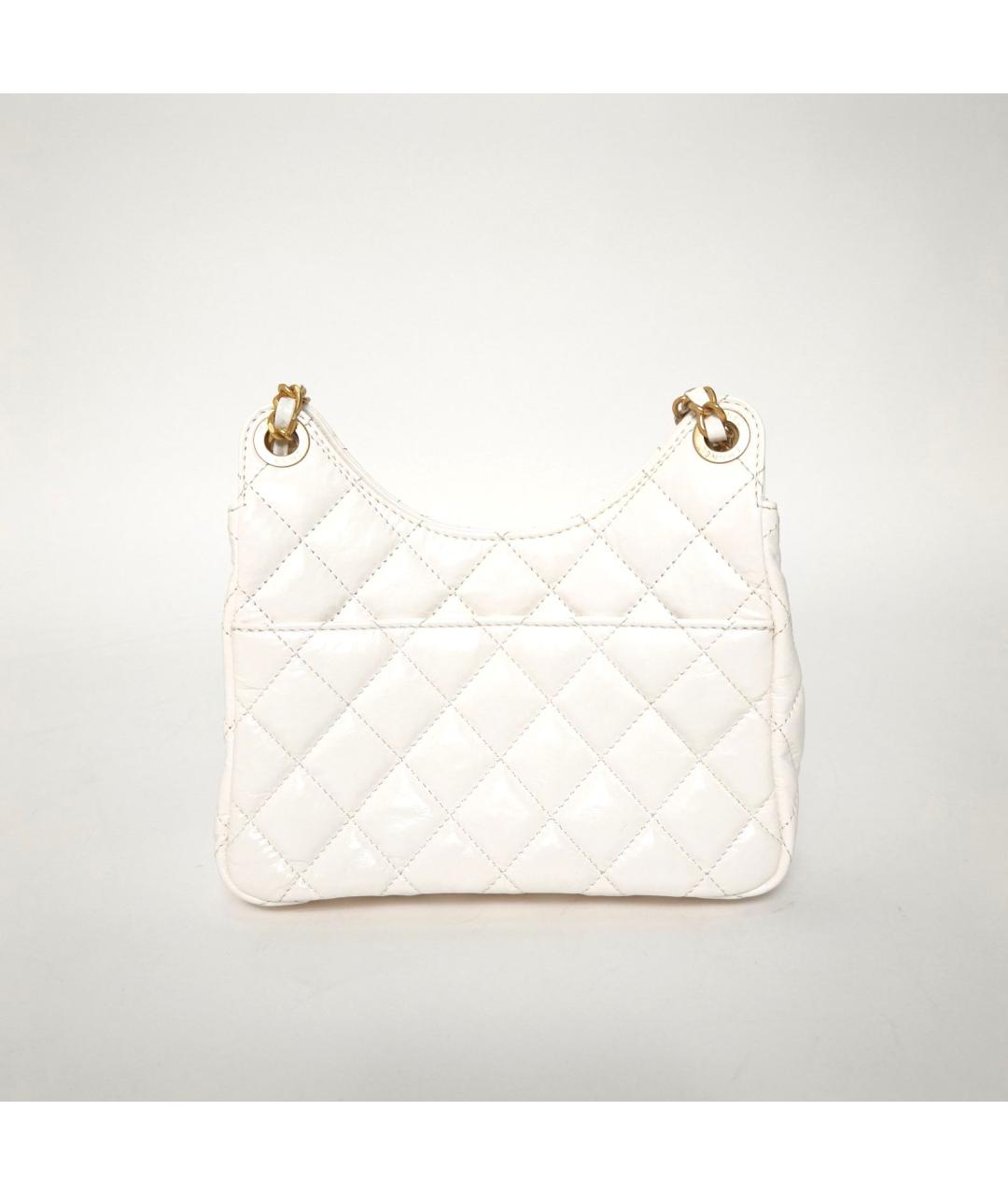 CHANEL Белая кожаная сумка через плечо, фото 4