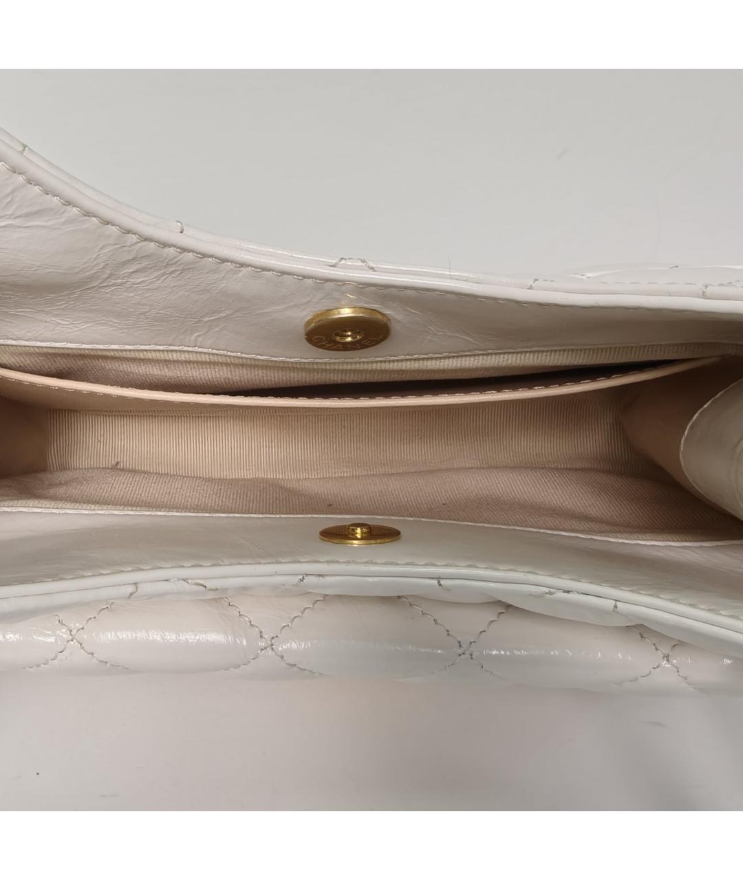 CHANEL Белая кожаная сумка через плечо, фото 8