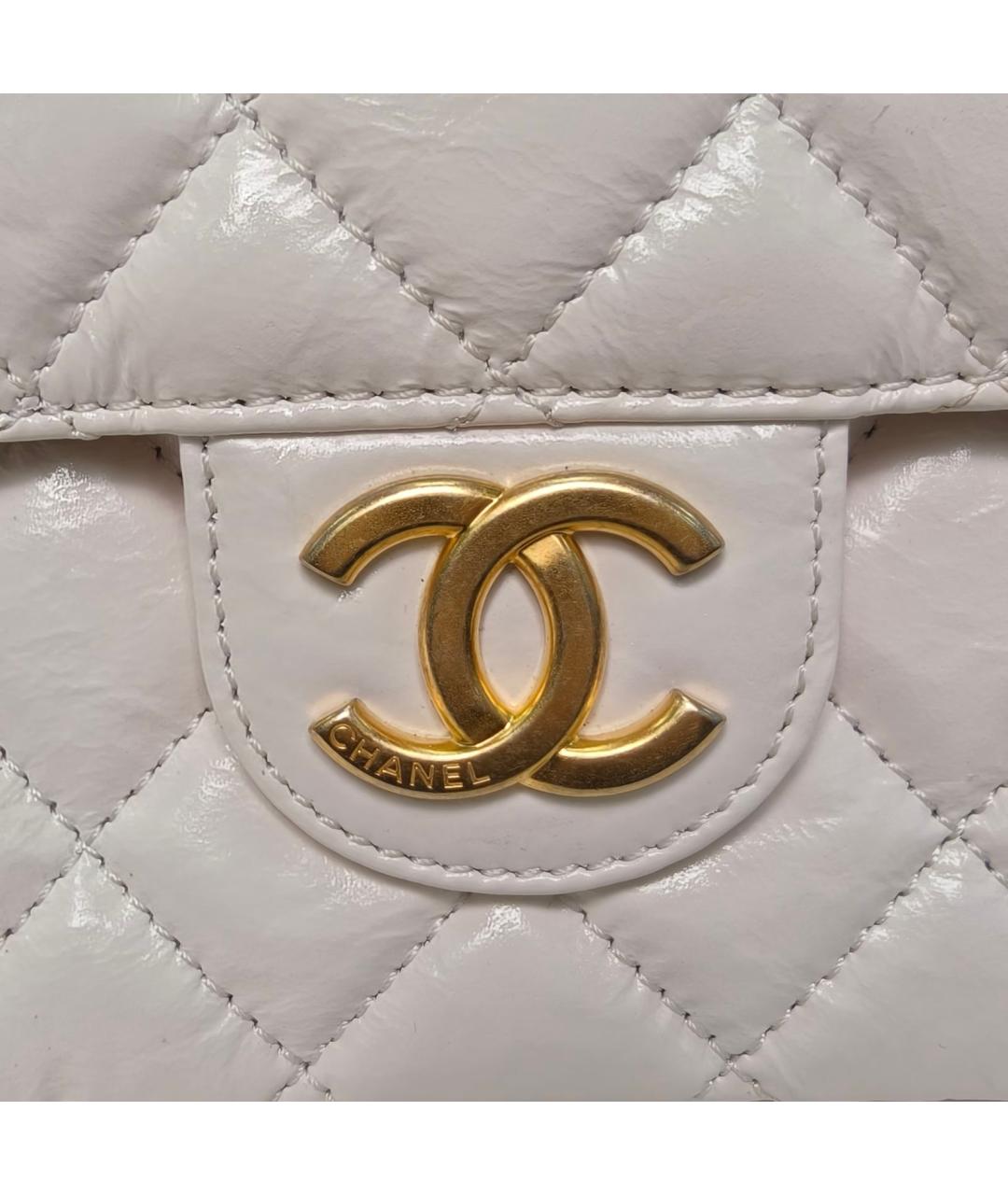 CHANEL Белая кожаная сумка через плечо, фото 7