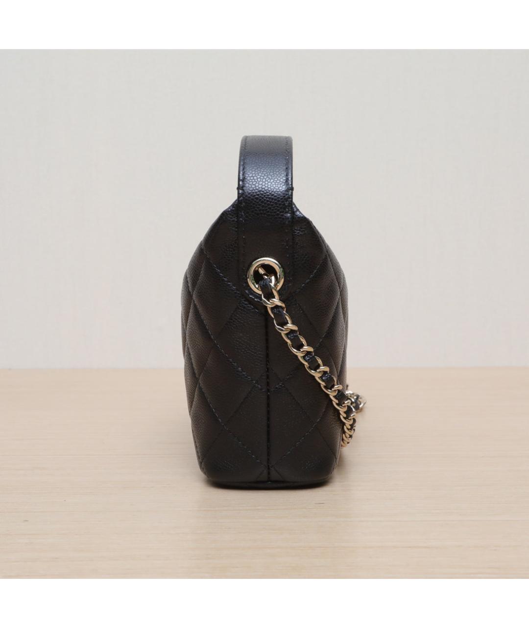 CHANEL Черная кожаная сумка через плечо, фото 5