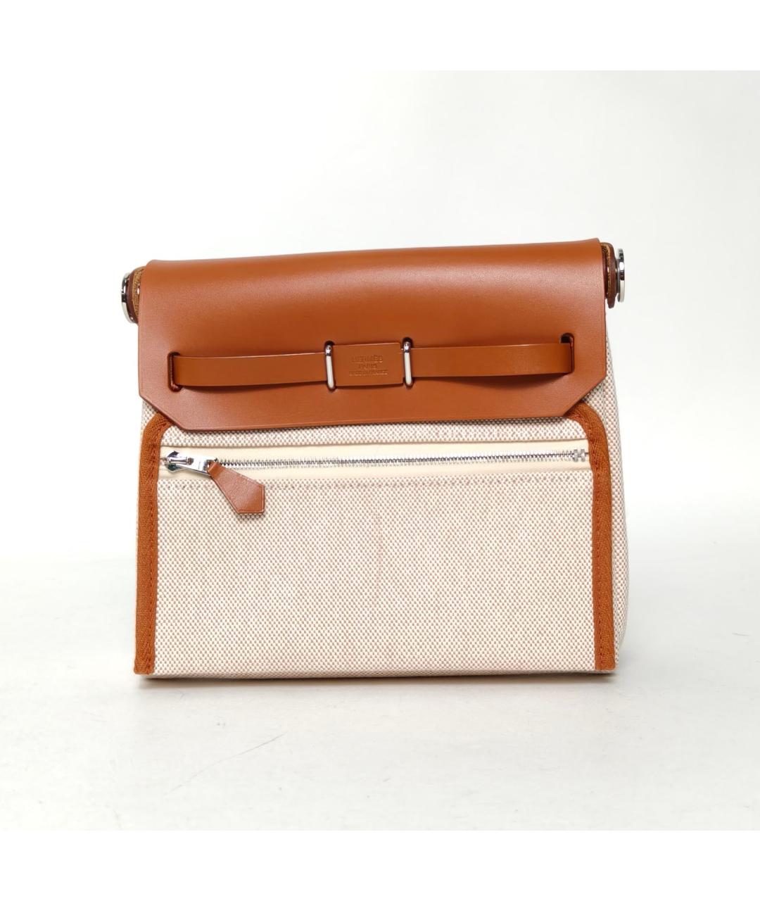 HERMES Бежевая сумка с короткими ручками, фото 4