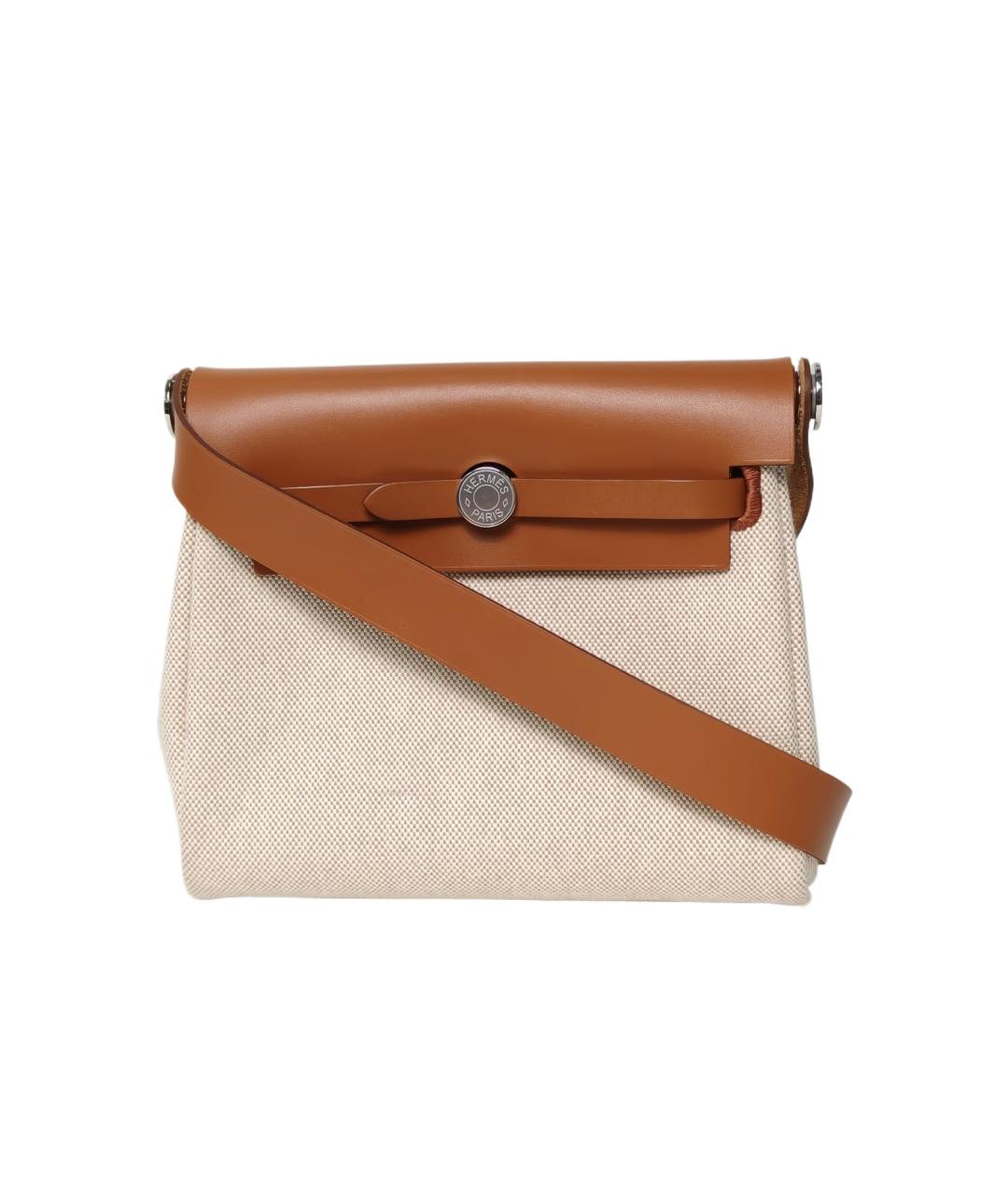 HERMES Бежевая сумка с короткими ручками, фото 9