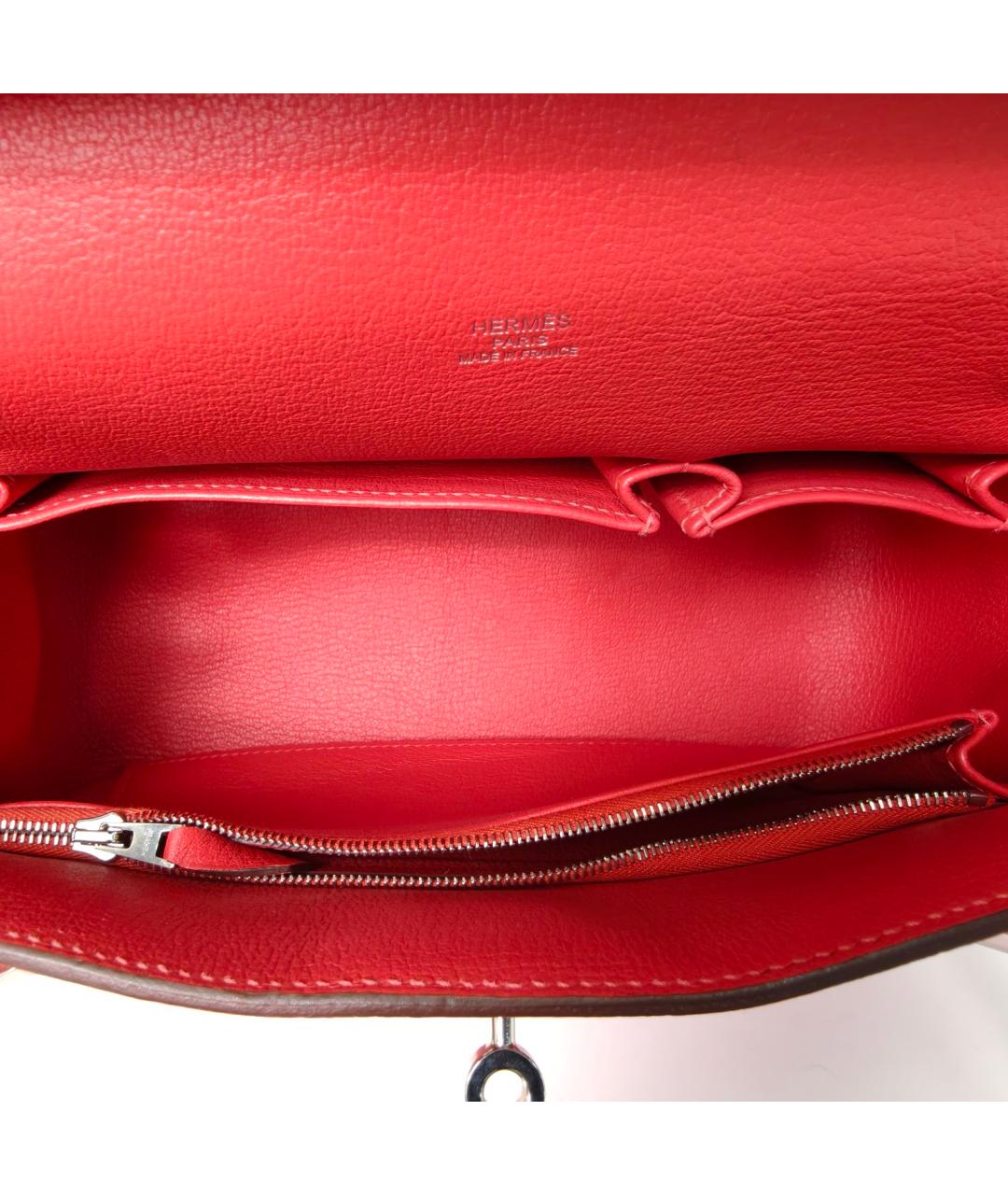 HERMES Красная кожаная сумка через плечо, фото 8