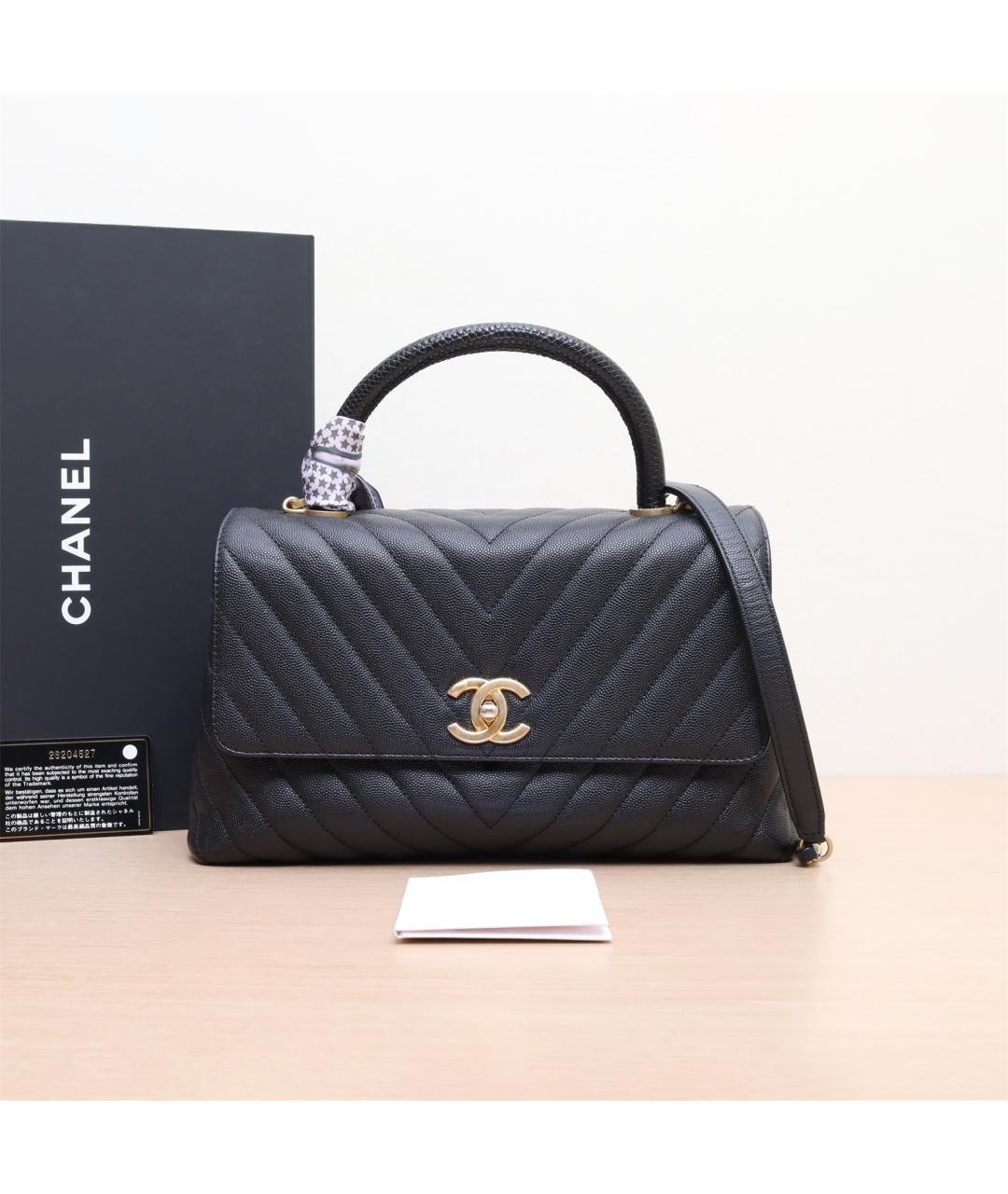 CHANEL Черная кожаная сумка через плечо, фото 2