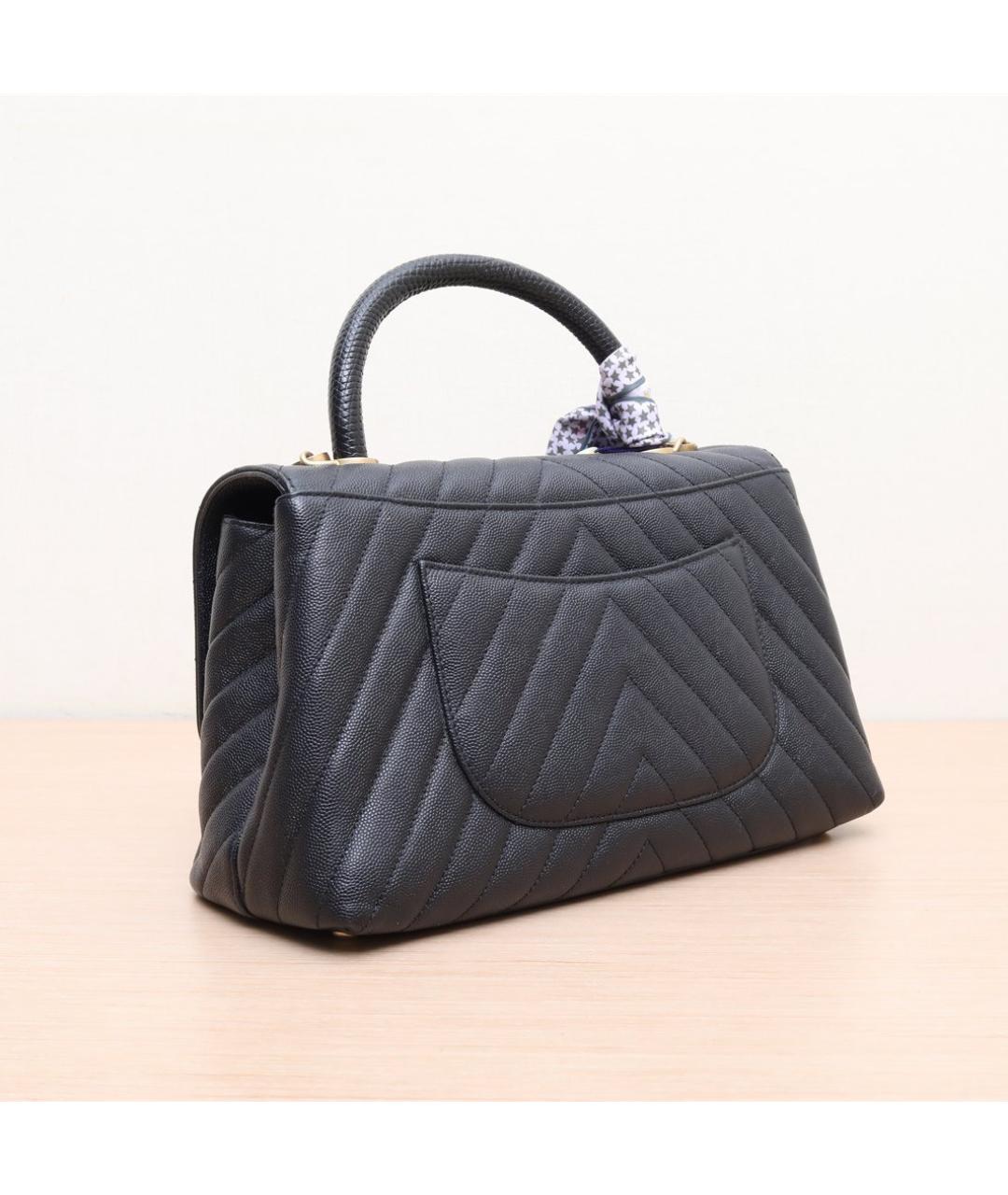 CHANEL Черная кожаная сумка через плечо, фото 6