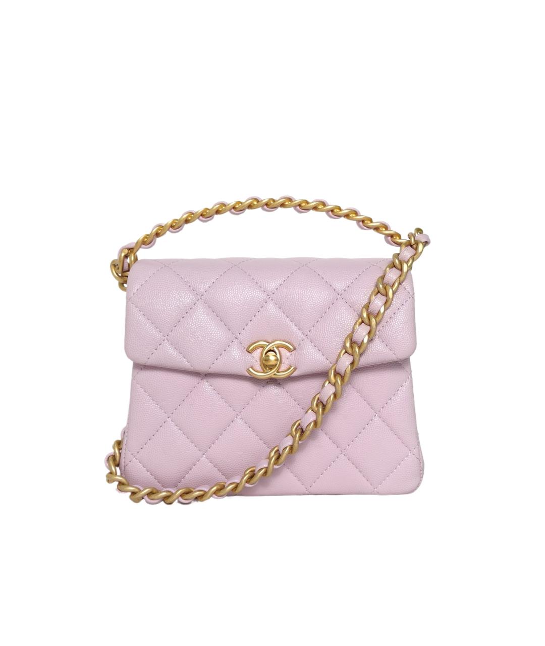CHANEL Розовая кожаная сумка через плечо, фото 9