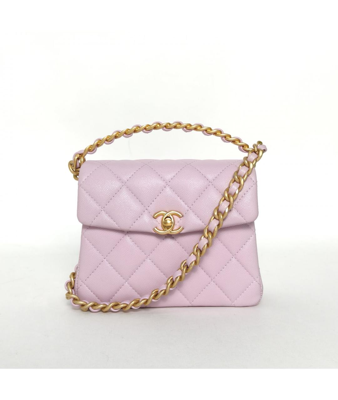 CHANEL Розовая кожаная сумка через плечо, фото 2