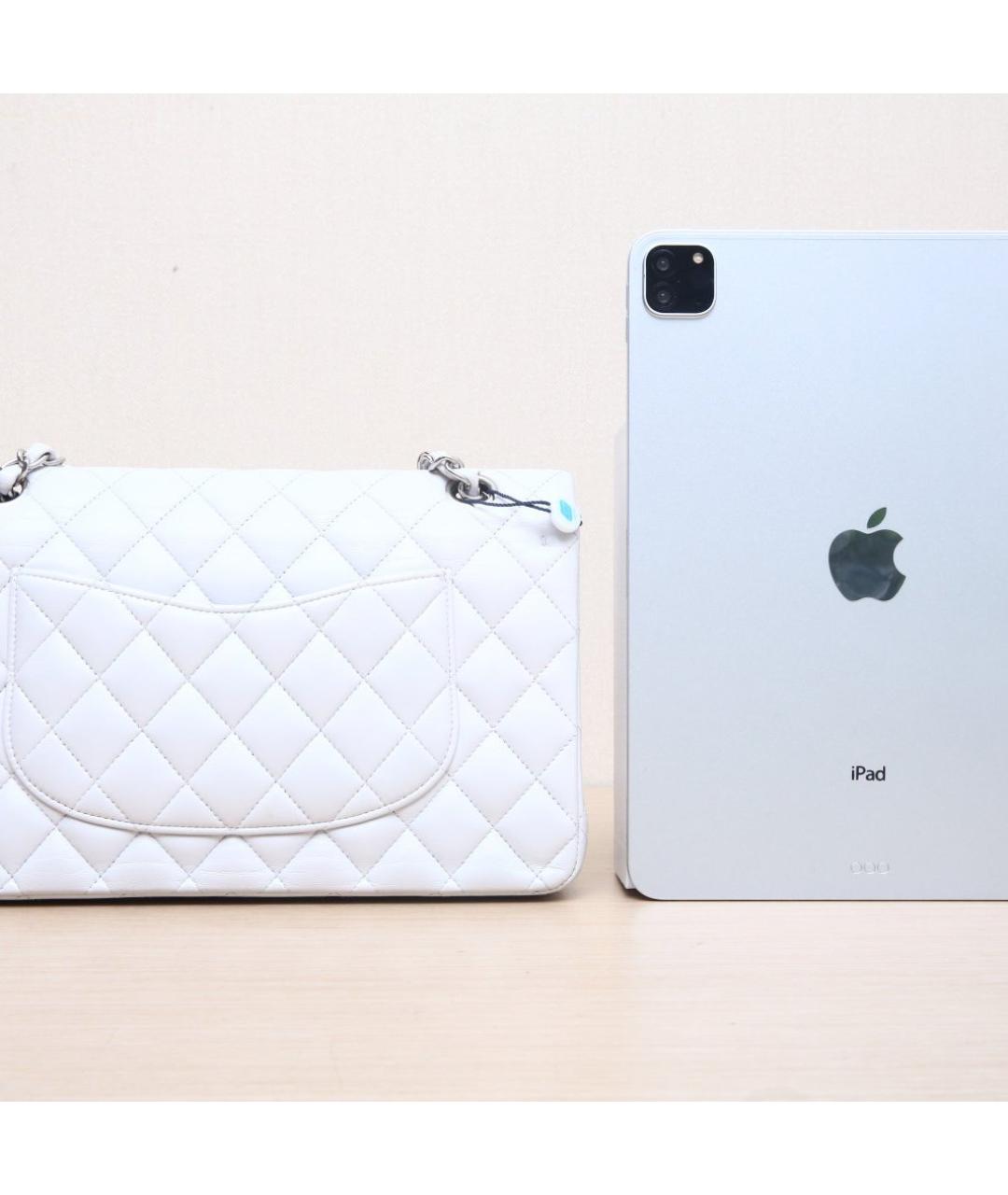 CHANEL Белая кожаная сумка через плечо, фото 7