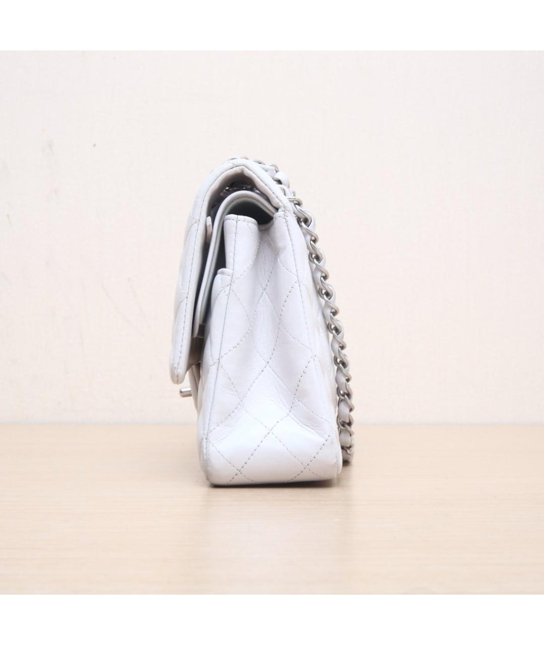 CHANEL Белая кожаная сумка через плечо, фото 5